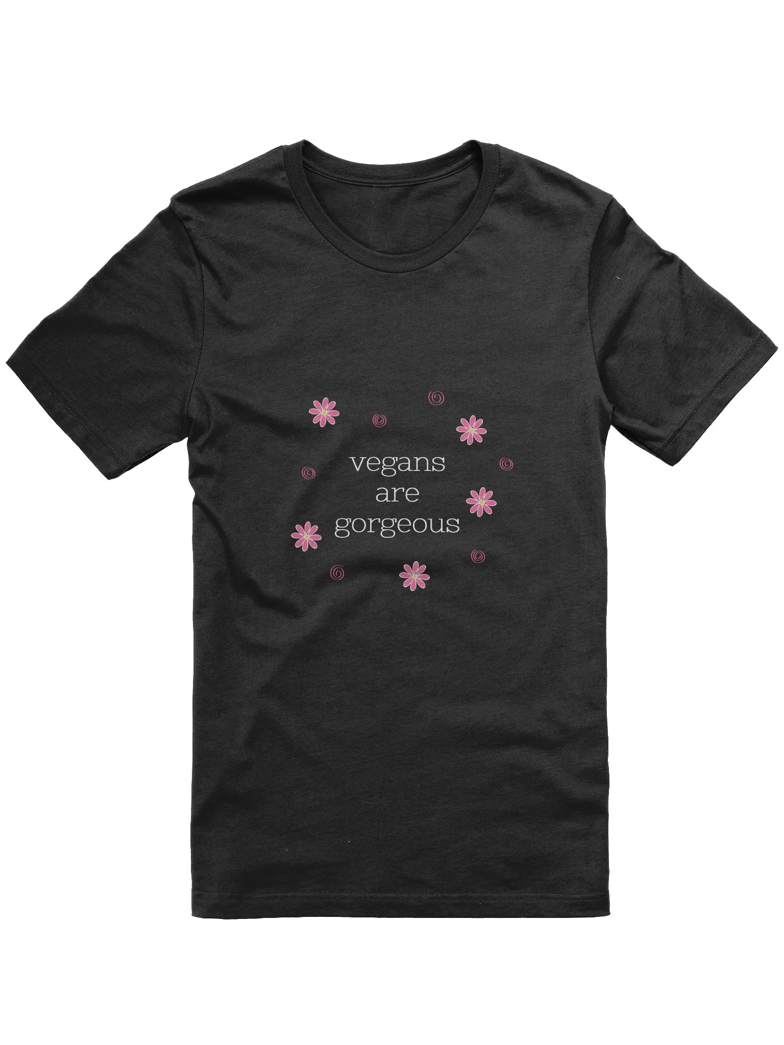 “Vegans Are Gorgeous” Unisex Black T-Shirt product image (2)