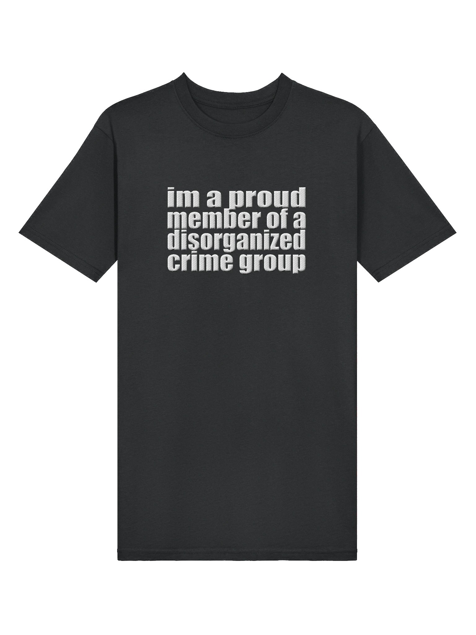 disorganized crime dark embroidered tee product image (3)