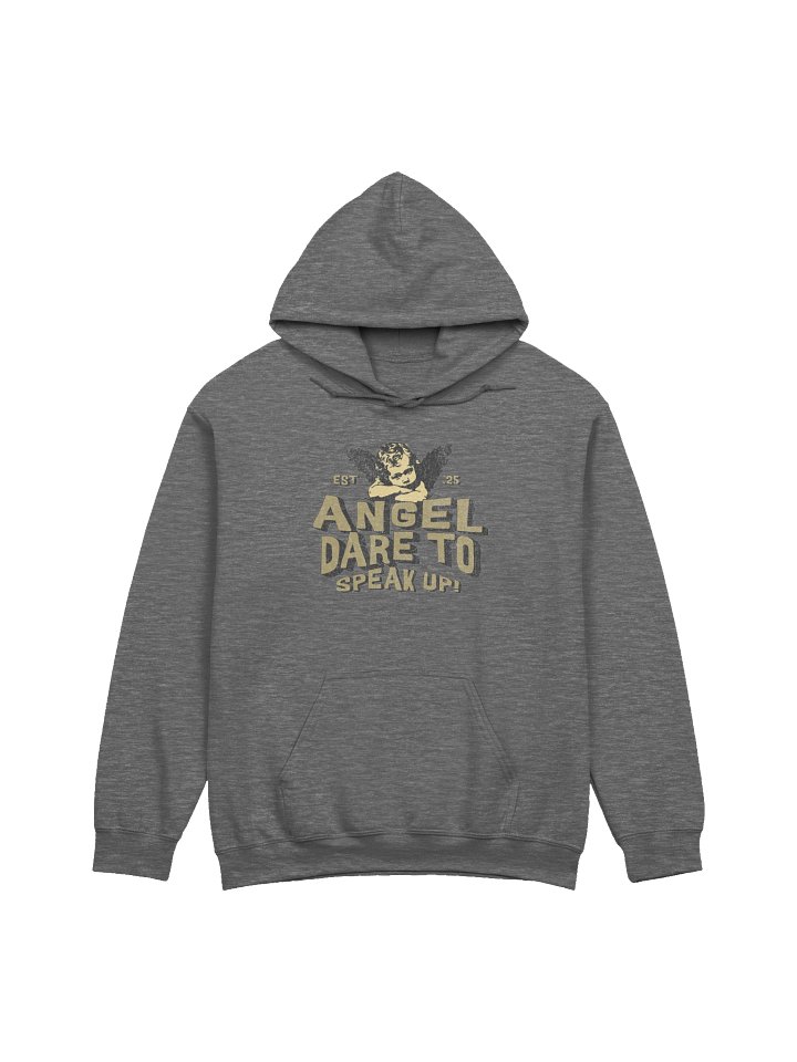 ANGEL Dare to Speak Up Vintage Collection Unisex Gildan Hoodie_EQALL® Billog Campaign_Khaki / Black product image (1)