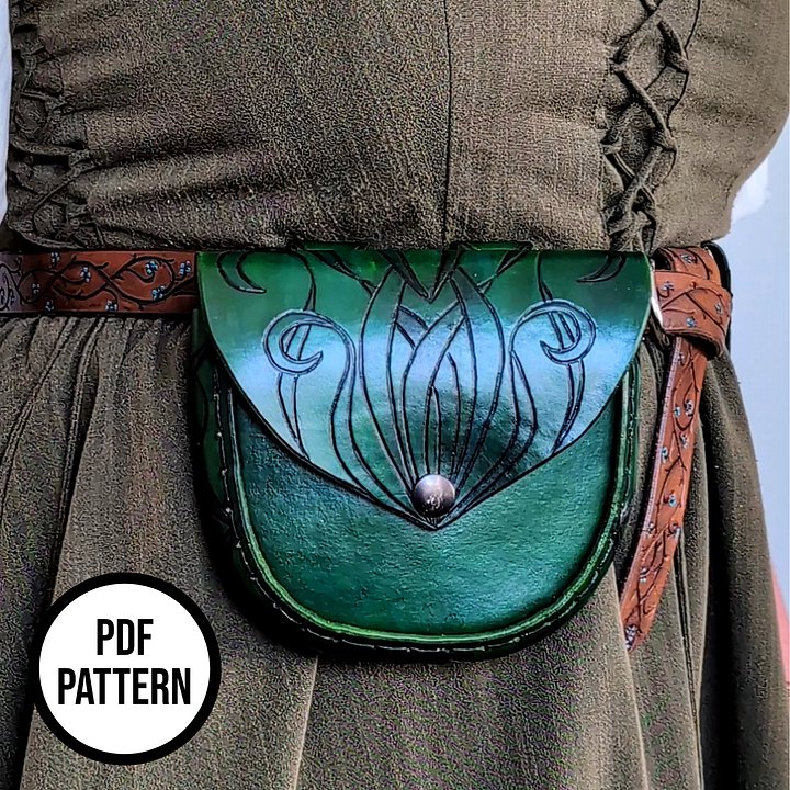 Elven Belt Pouch - PDF Pattern for Leather Craft product image (2)