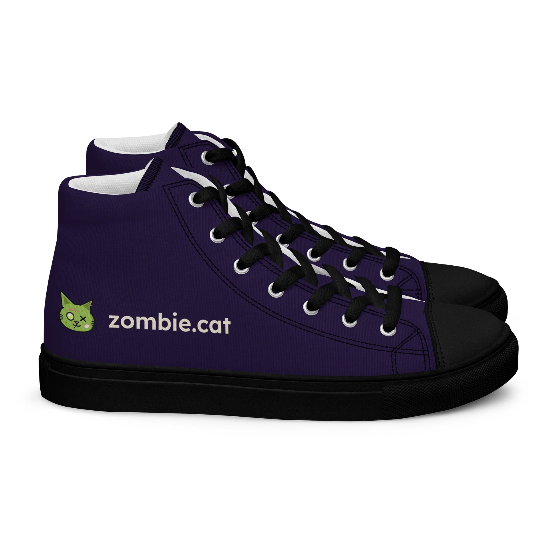 Zombie Cat Kana Women's High Top Canvas Shoes product image (2)