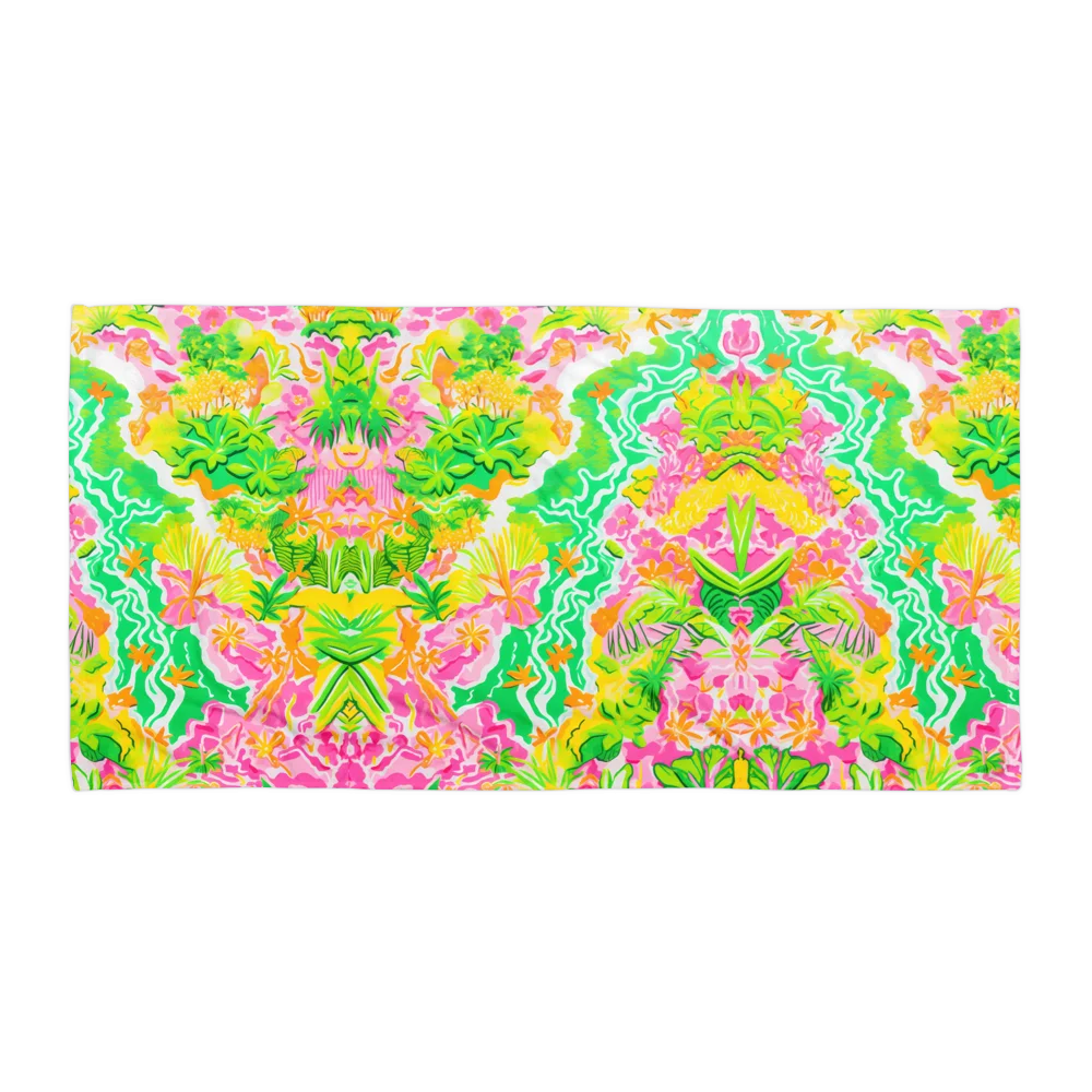 Tropical Island Kaleidoscope 30" x 60" Plush Beach Towel product image (1)
