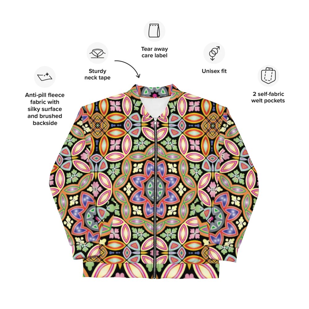 Batik Kawung Coral Bomber Jacket product image (9)