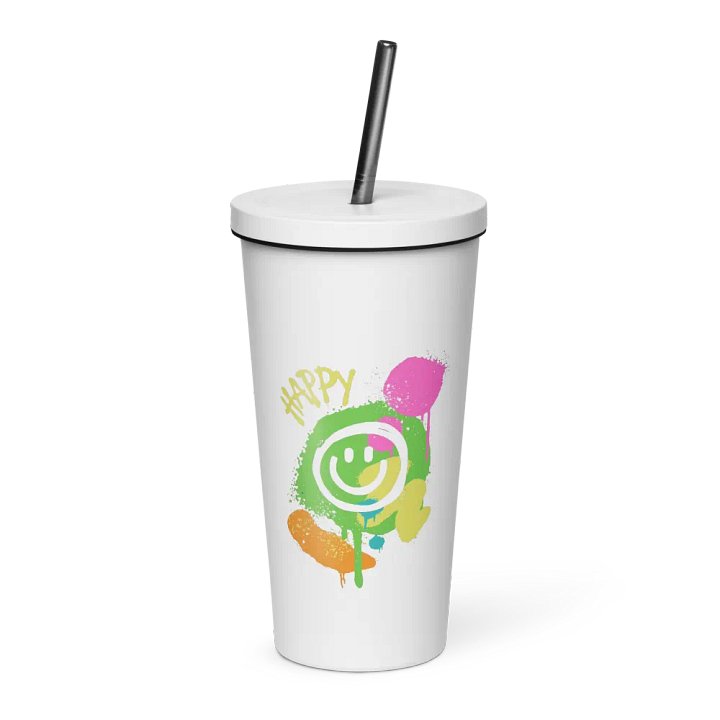 Happy Face: Insulated Cup With Straw product image (1)