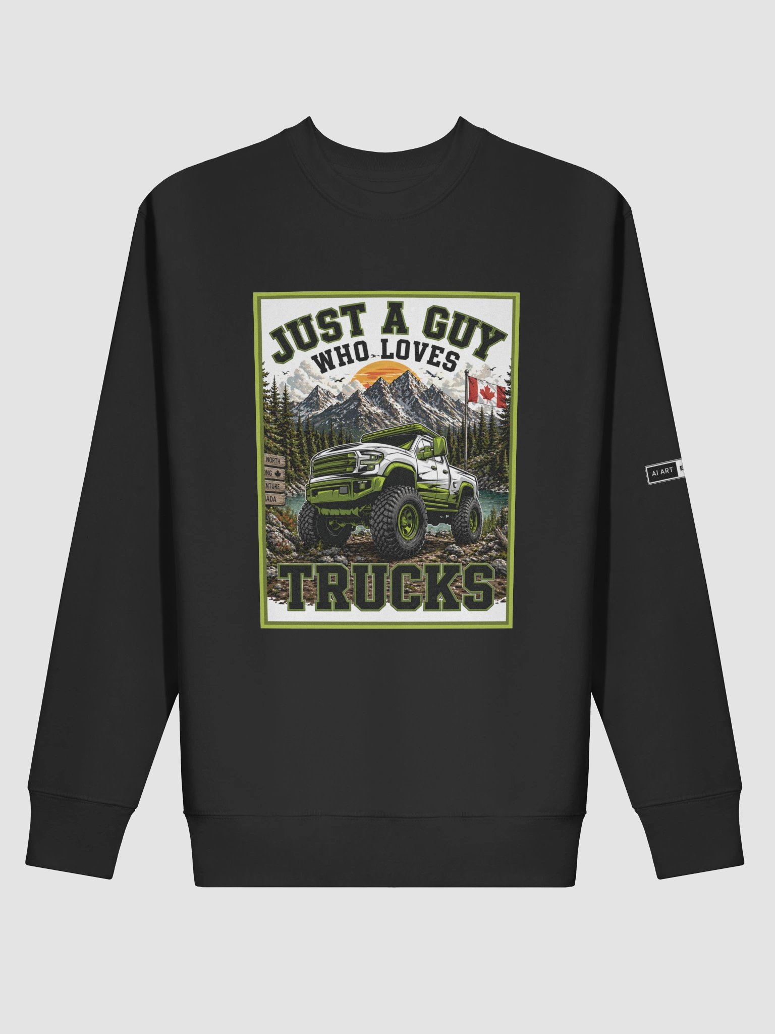 "JUST A GUY WHO LOVES TRUCKS" premium cotton sweatshirt product image (1)