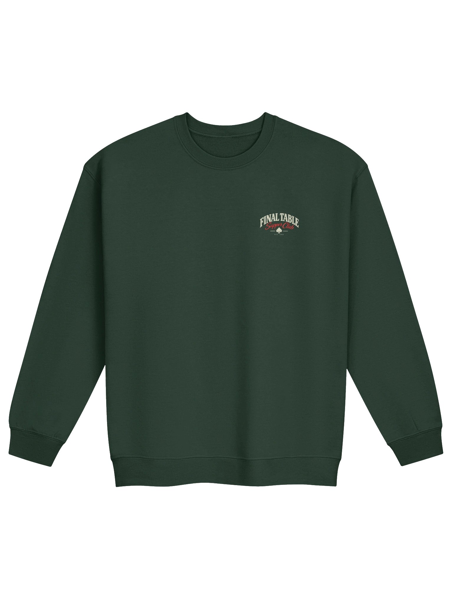 Final Table Supper Club Crewneck--Forest Green product image (1)