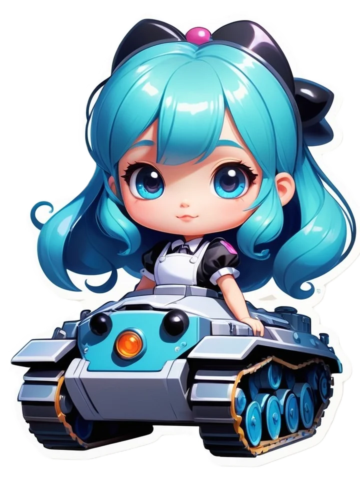 Chibi Maid Tank Set A - Pin Button Collection product image (2)