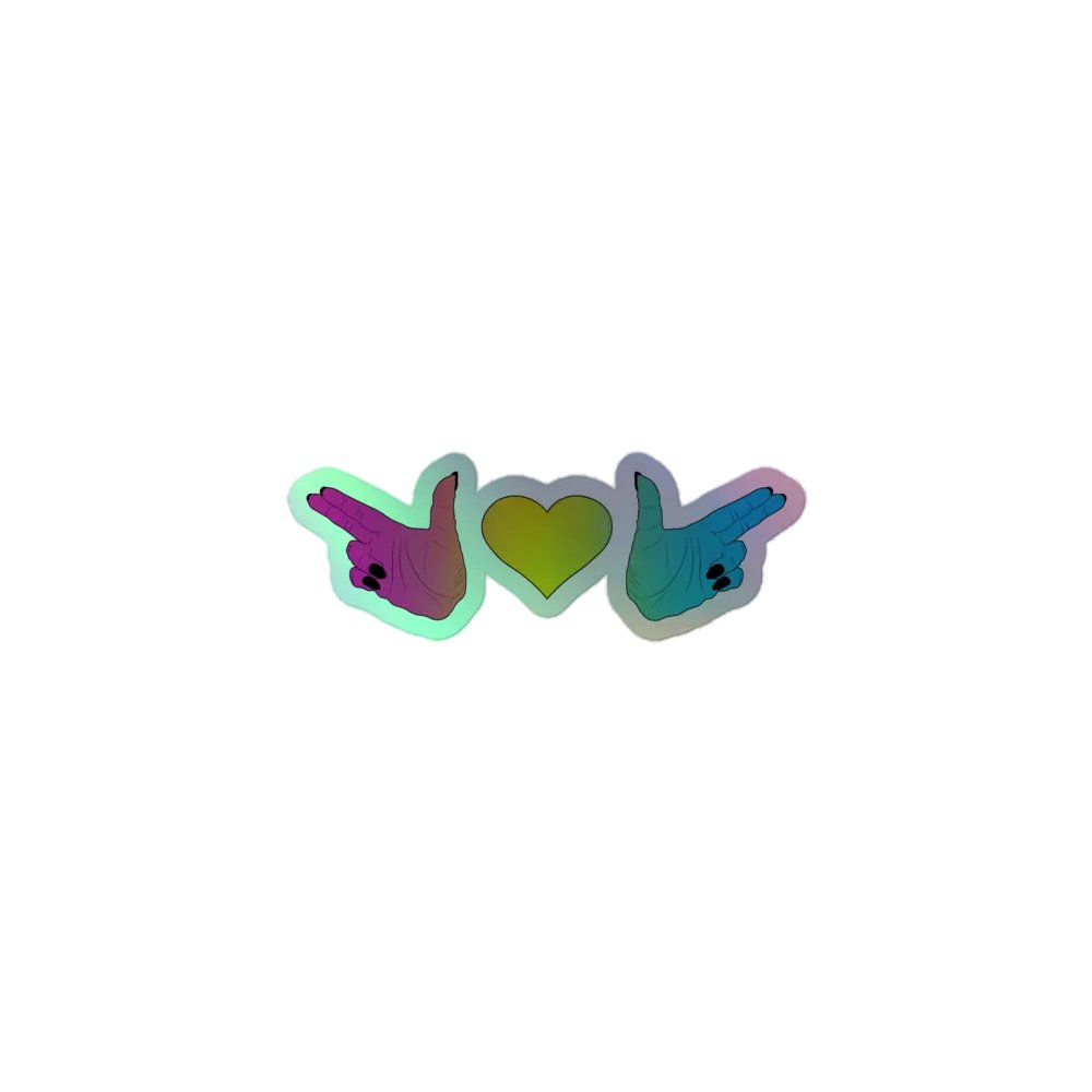Finger Guns (pan flag) Holo Sticker product image (1)
