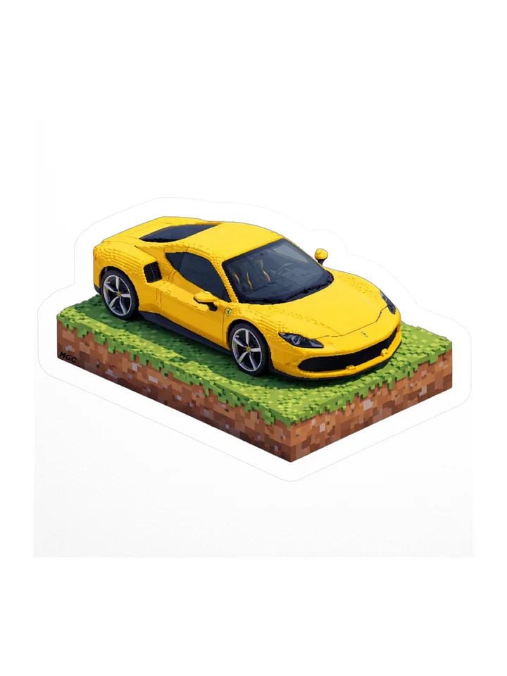 Yellow Ferrari 296 GTS Sticker (Pixel, Retro, Minecraft) product image (1)