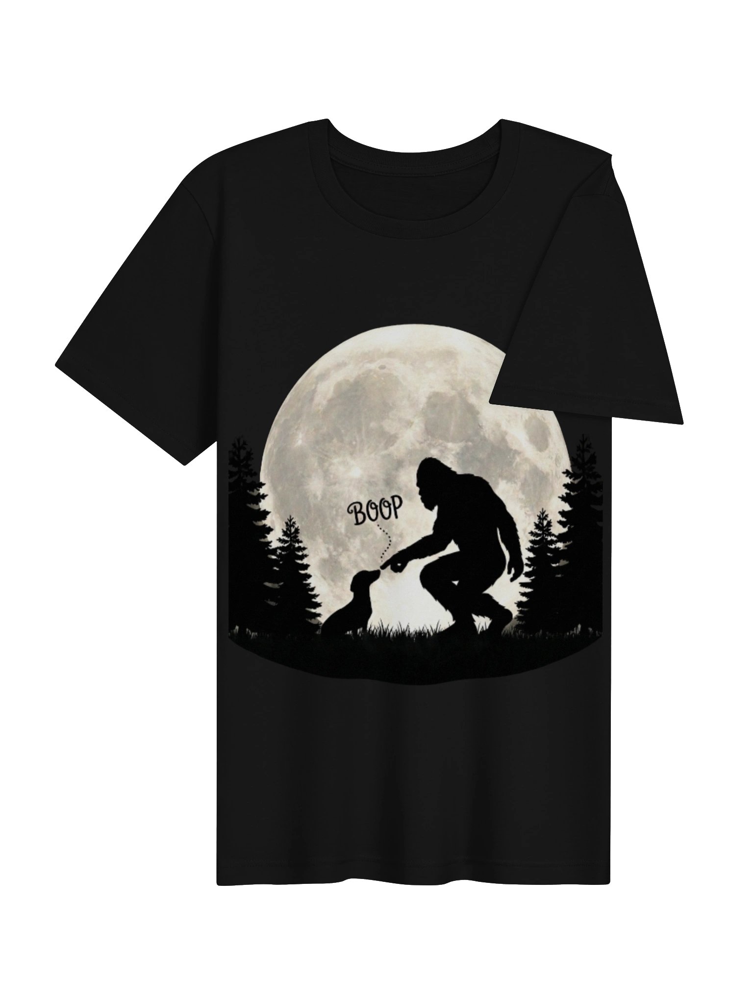 Bigfoot Boop Dachshund T-Shirt - Cute Sasquatch & Wiener Dog Moon Graphic Tee product image (17)