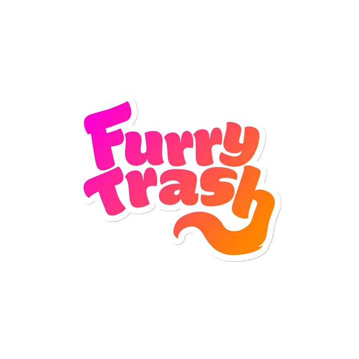 Furry Trash Magnet – Bubble Logo (Sunrise Gradient) product image (2)