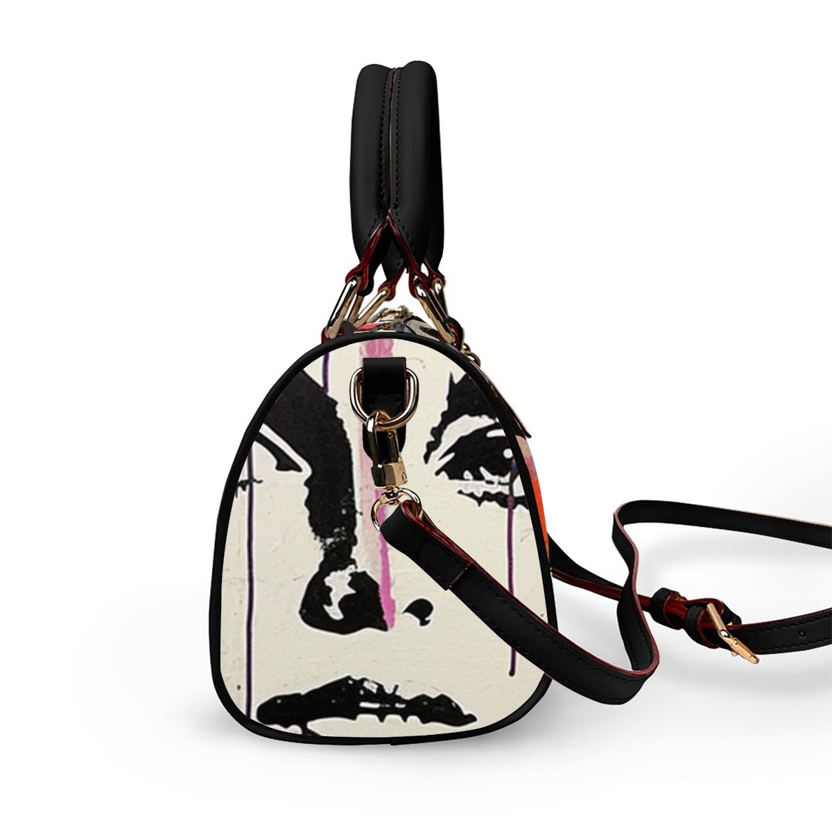 Urban Graffiti Print Satchel leather Handbag product image (4)