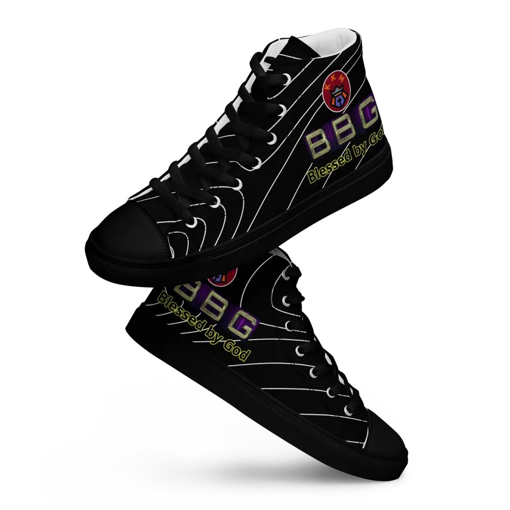 BBG Black Pinstripe High Tops - Black Soles product image (8)