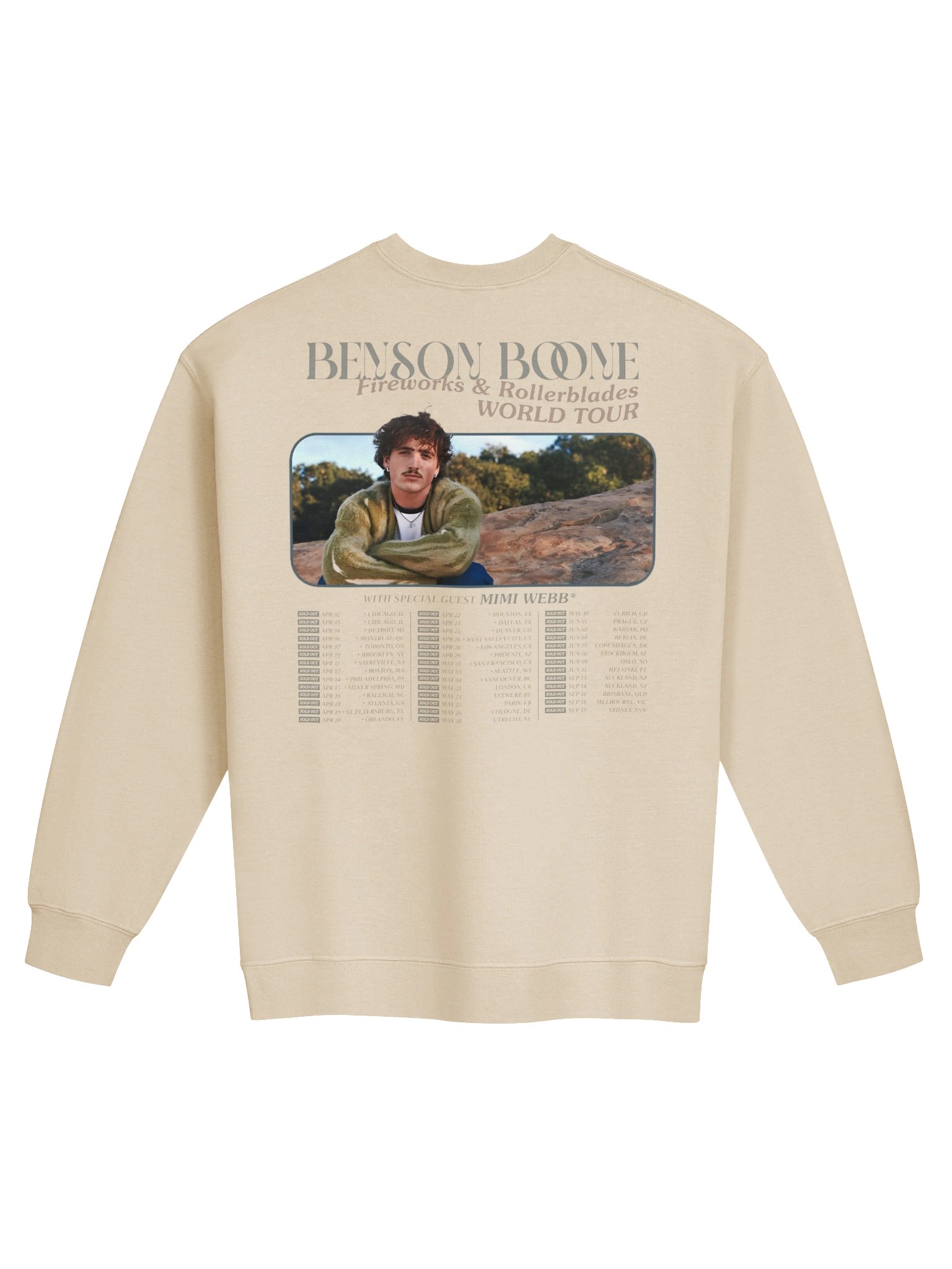 Benson Boone Fireworks and Rollerblades World Tour Sweatshirt product image (2)