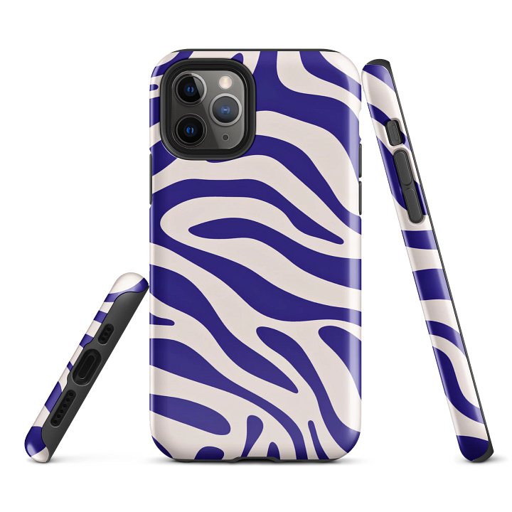 Wavy Lines (Blue and White) Tough Case for iPhone® product image (1)