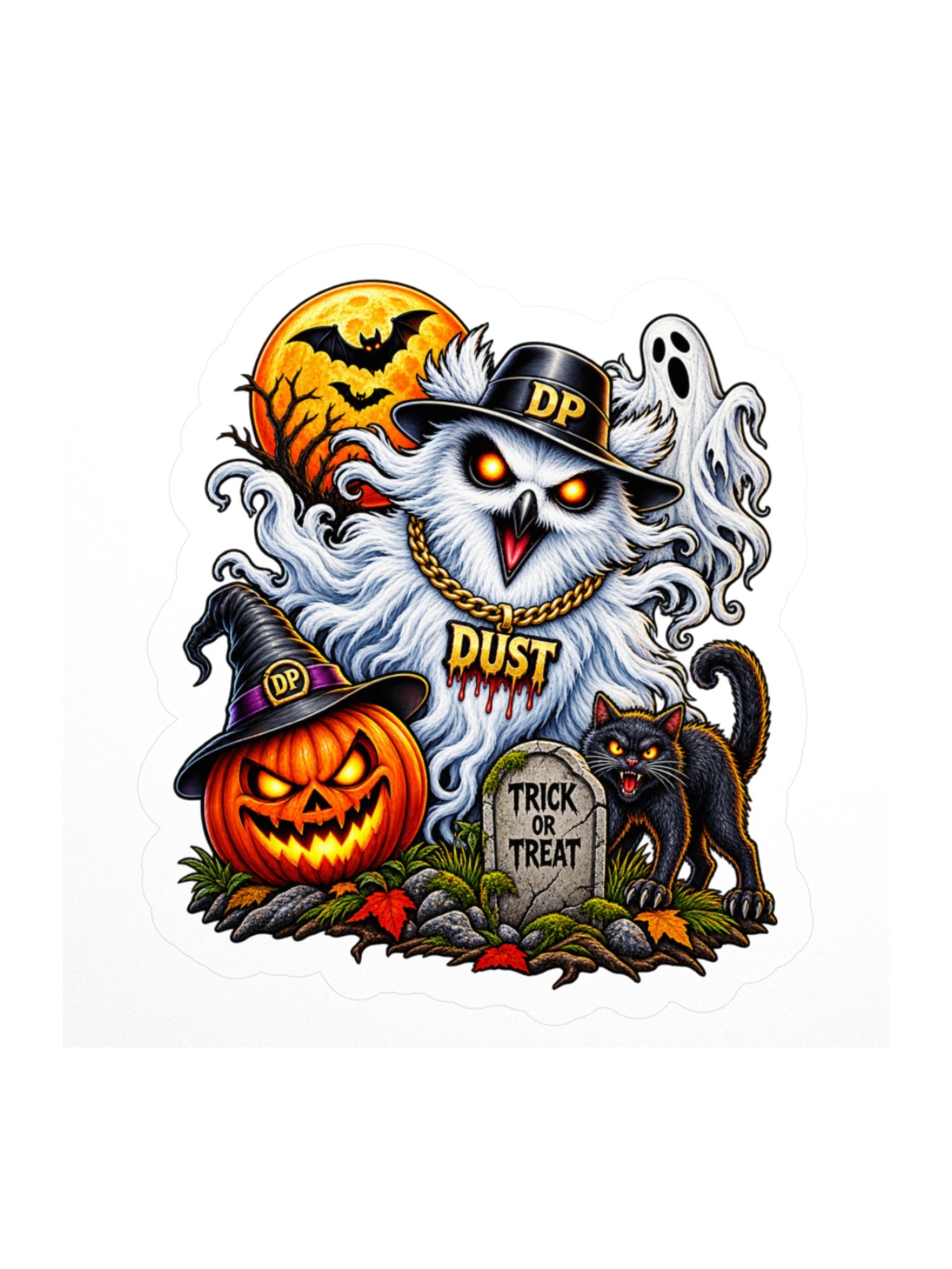 Phant Owl Trick or Treat 3" x 3" sticker product image (1)