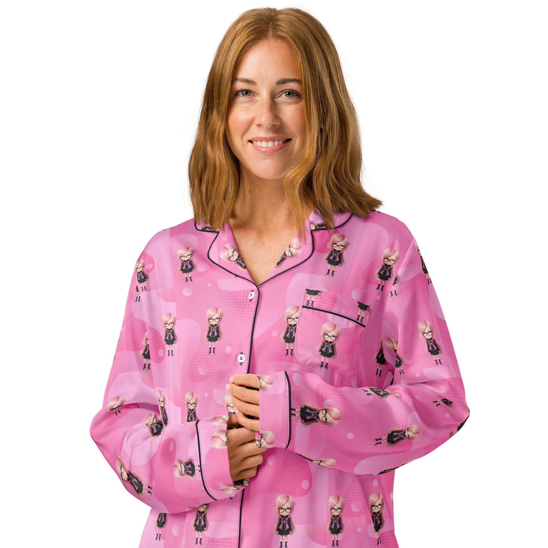 (PINK CHIBI) K Women's Long Sleeve Pajama Top product image (3)
