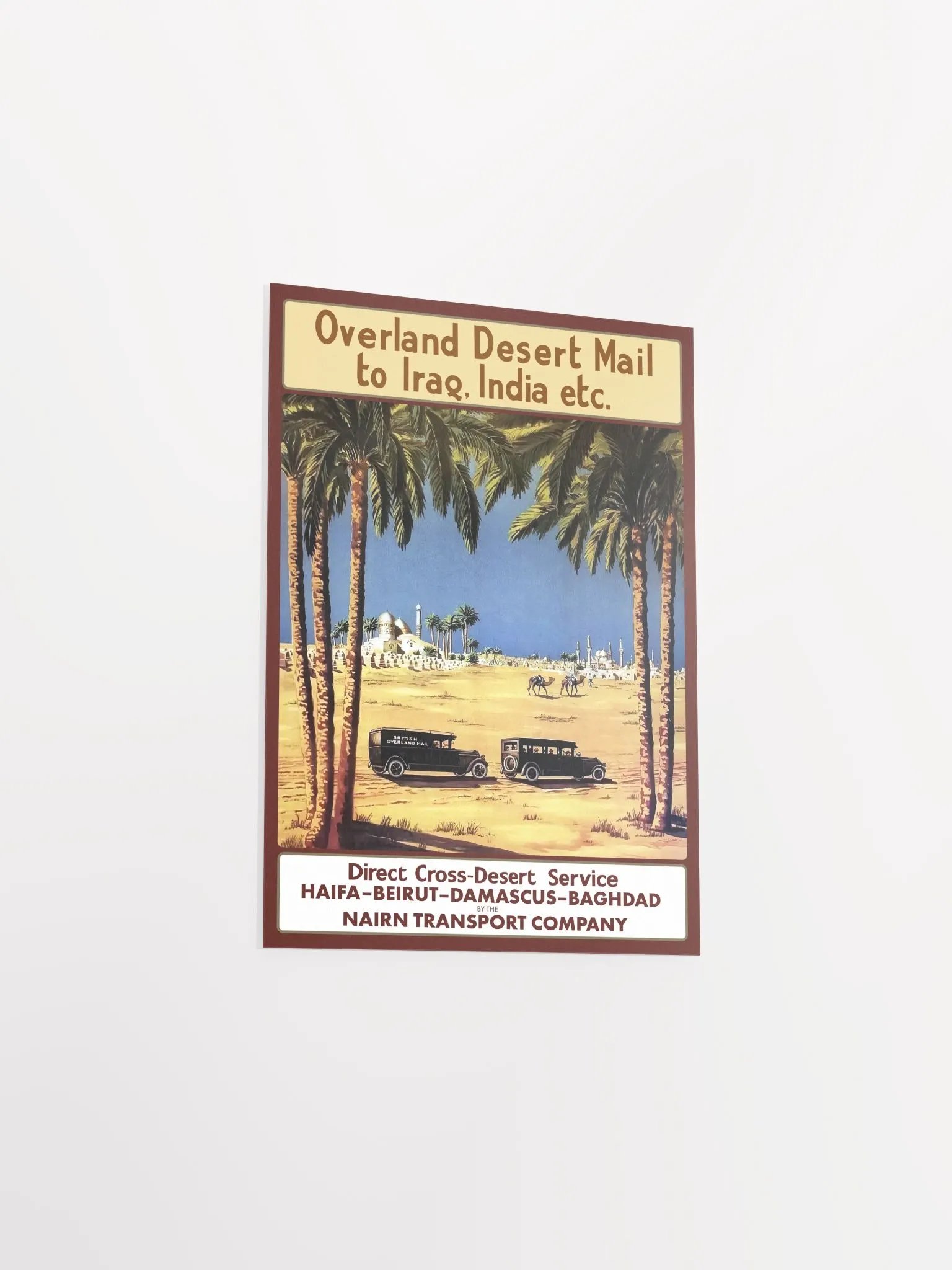Haifa, Beirut, Damascus, Baghdad. Nairn transport Co. Israel, Palestine, Lebanon, Syria, Iraq 1923 — retro travel poster, vintage travel art product image (8)