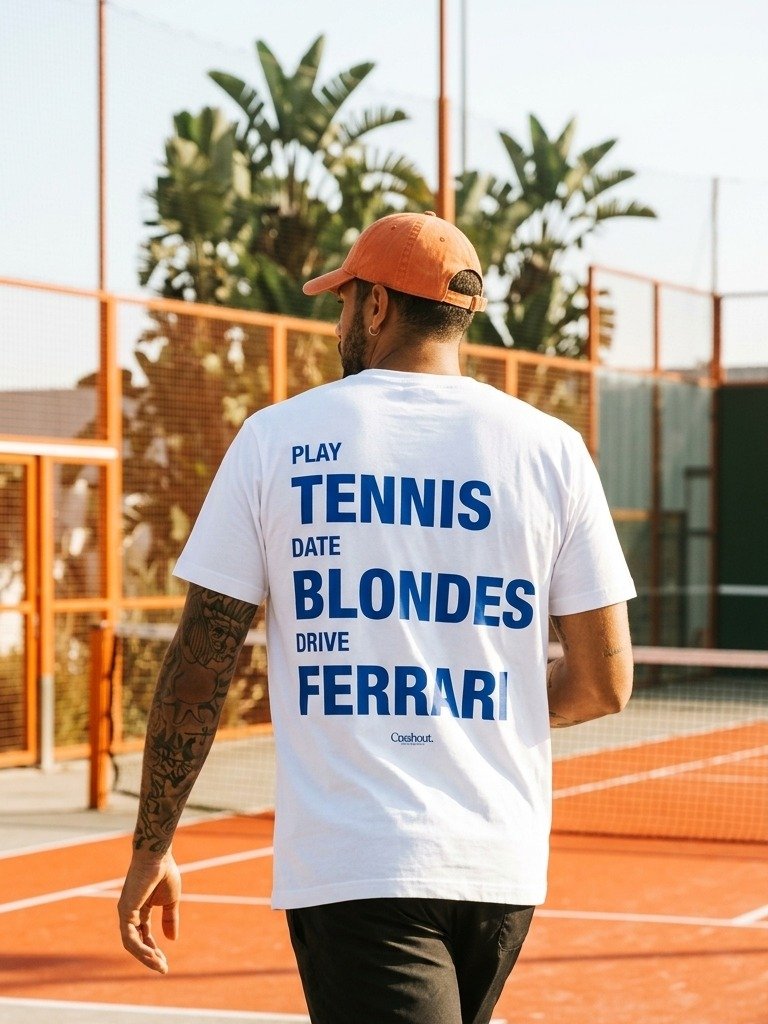Play Tennis, Date Blondes, Drive Ferrari Tee product image (2)