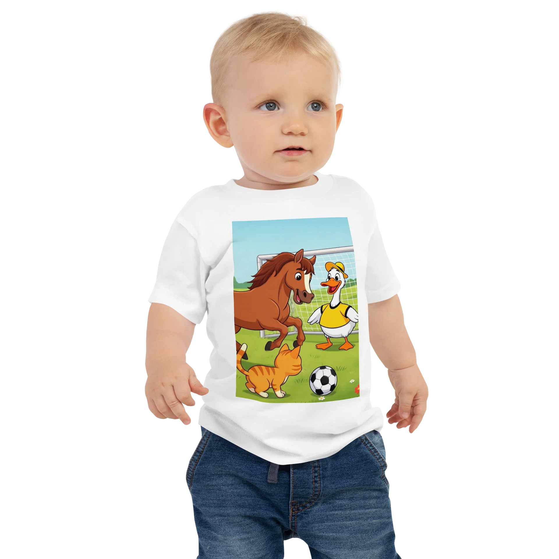 Farm Animal Soccer Fun Baby Tee product image (1)