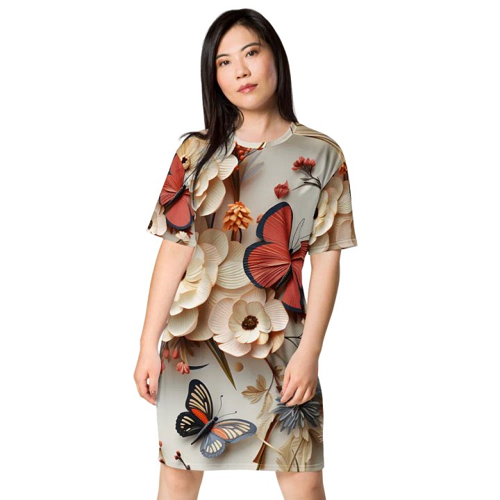 3D-Ditsy-Flowers-Seamless-Patterns T-shirt Dress - V14 product image (1)