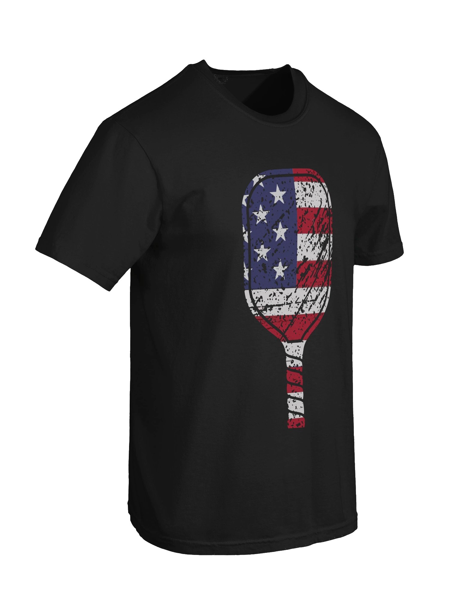 Distressed American Flag Pickleball Paddle Tee product image (6)