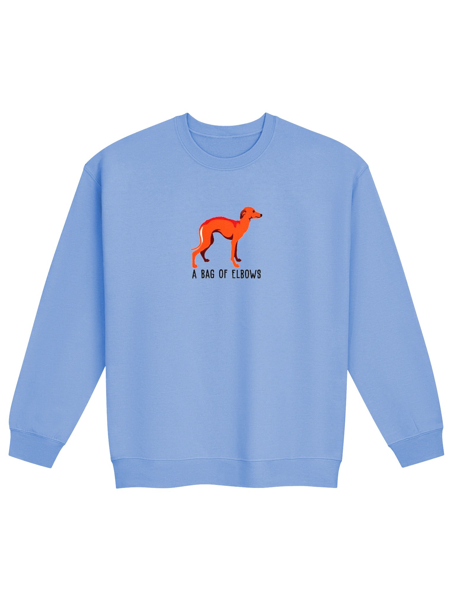 A Bag of Elbows Sweatshirt(Embroidered) of an Italian Greyhound(Red) product image (4)