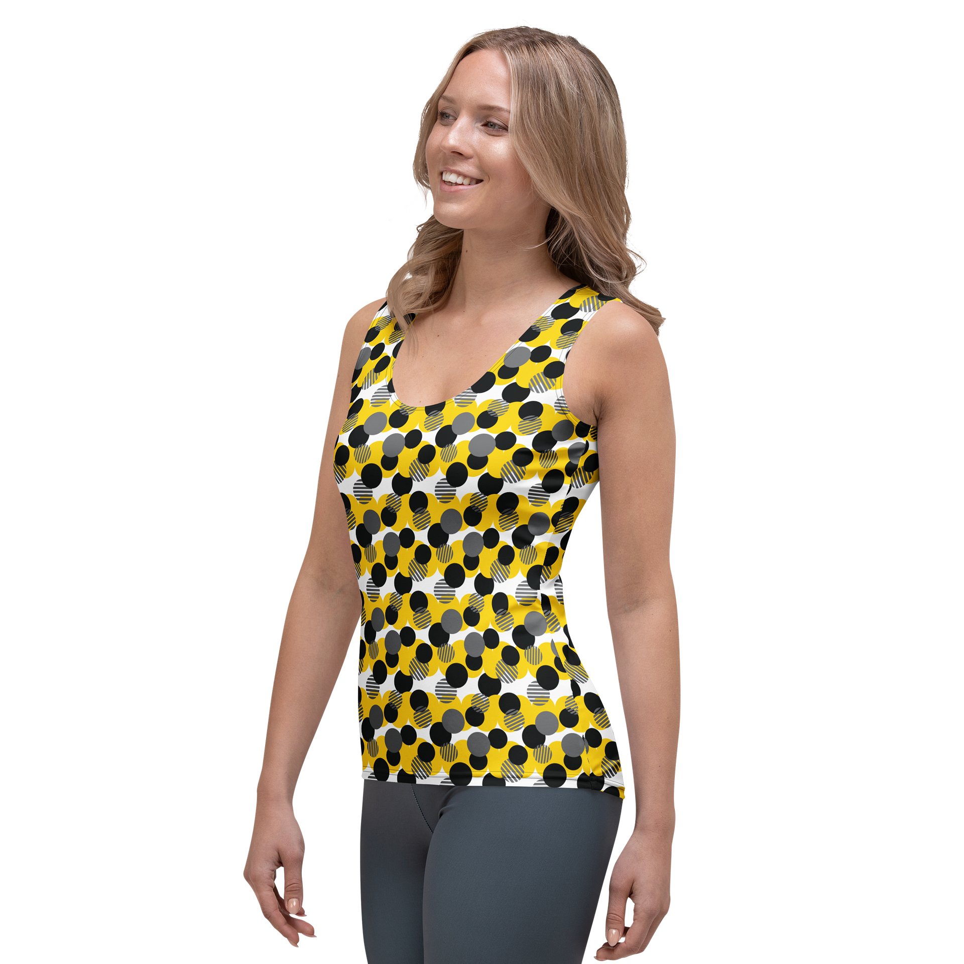 Cozy Chic Modern Geometric Polka Dot All-Over Print Women's Tank Top product image (3)