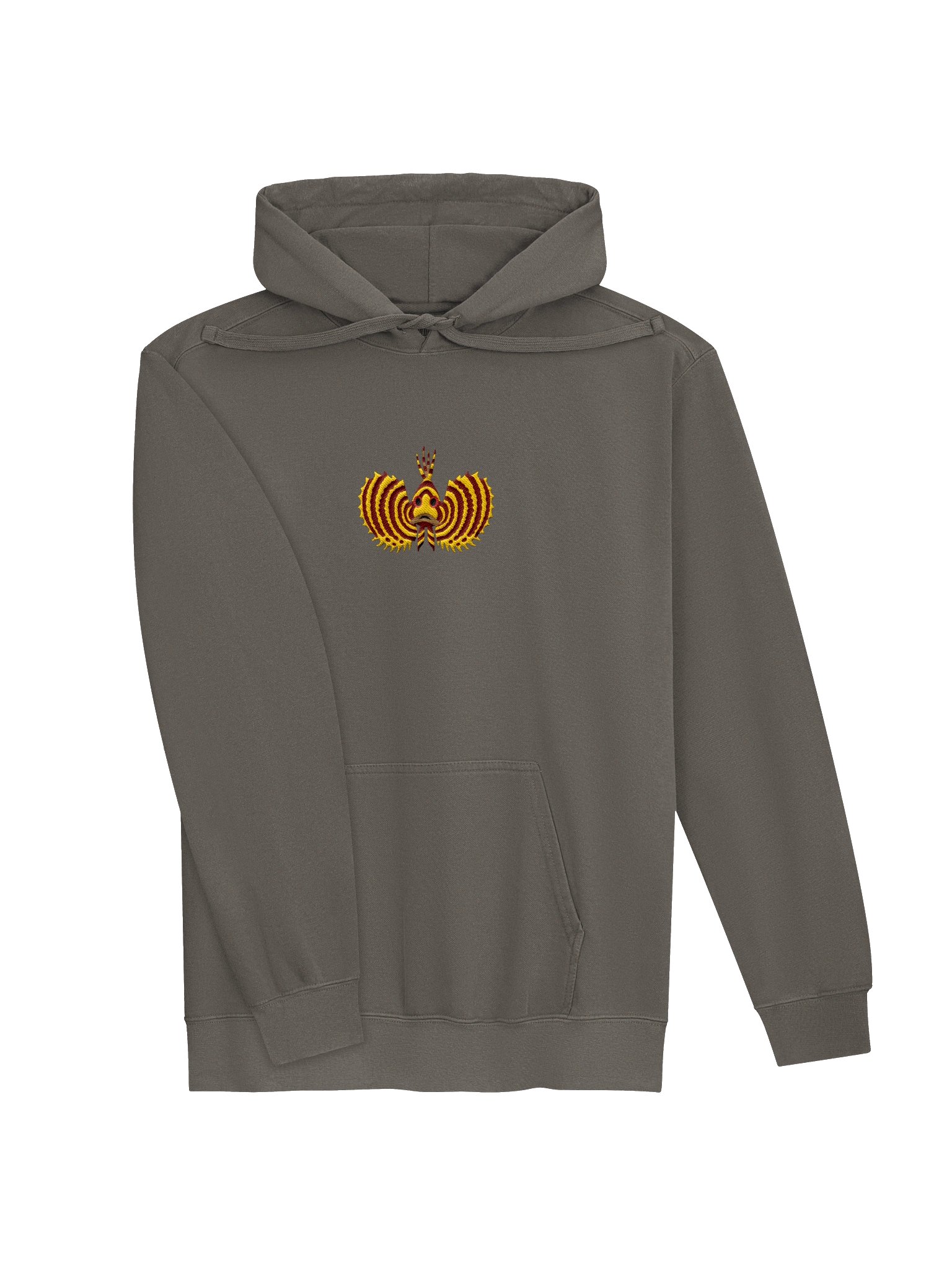 Yellow Fuzzy Dwarf Lionfish Embroidered Hoodie | Dendrochirus brachypterus Aquarium Fish Hoodie | Saltwater Reef Apparel product image (7)