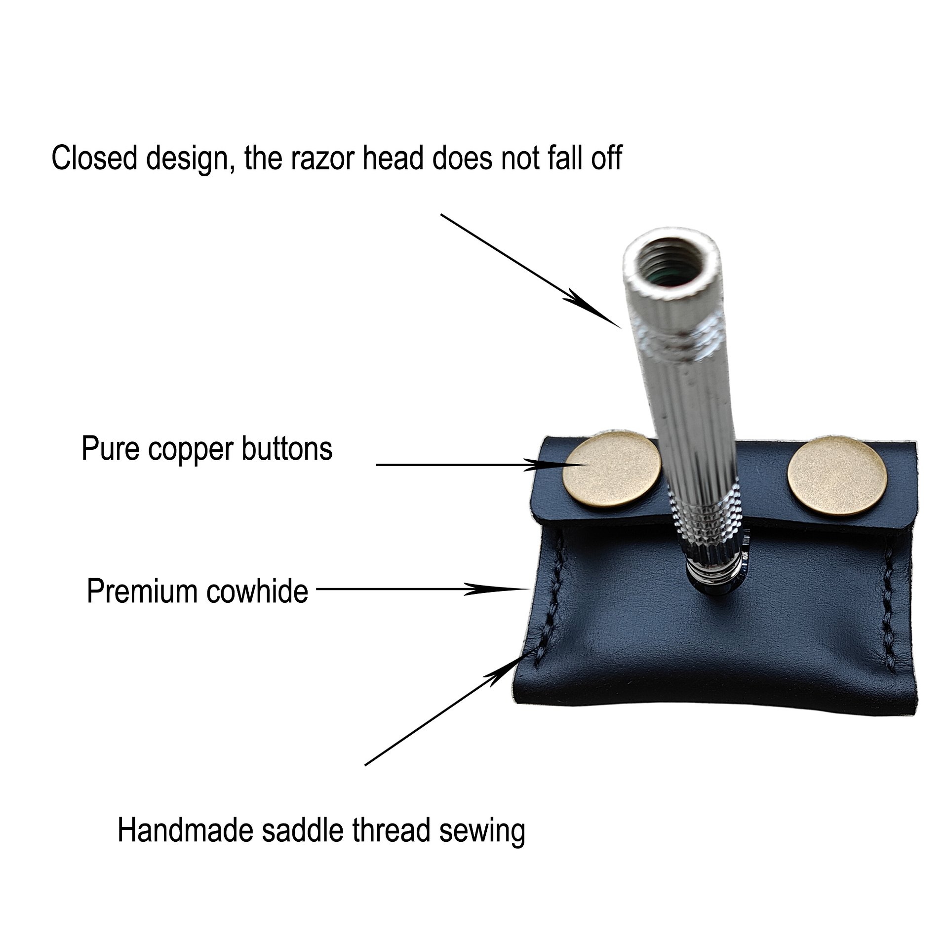 MEEBOY Handmade Double Edge Razor Head Protective Sheath For men Fits Most Safety Razors product image (3)