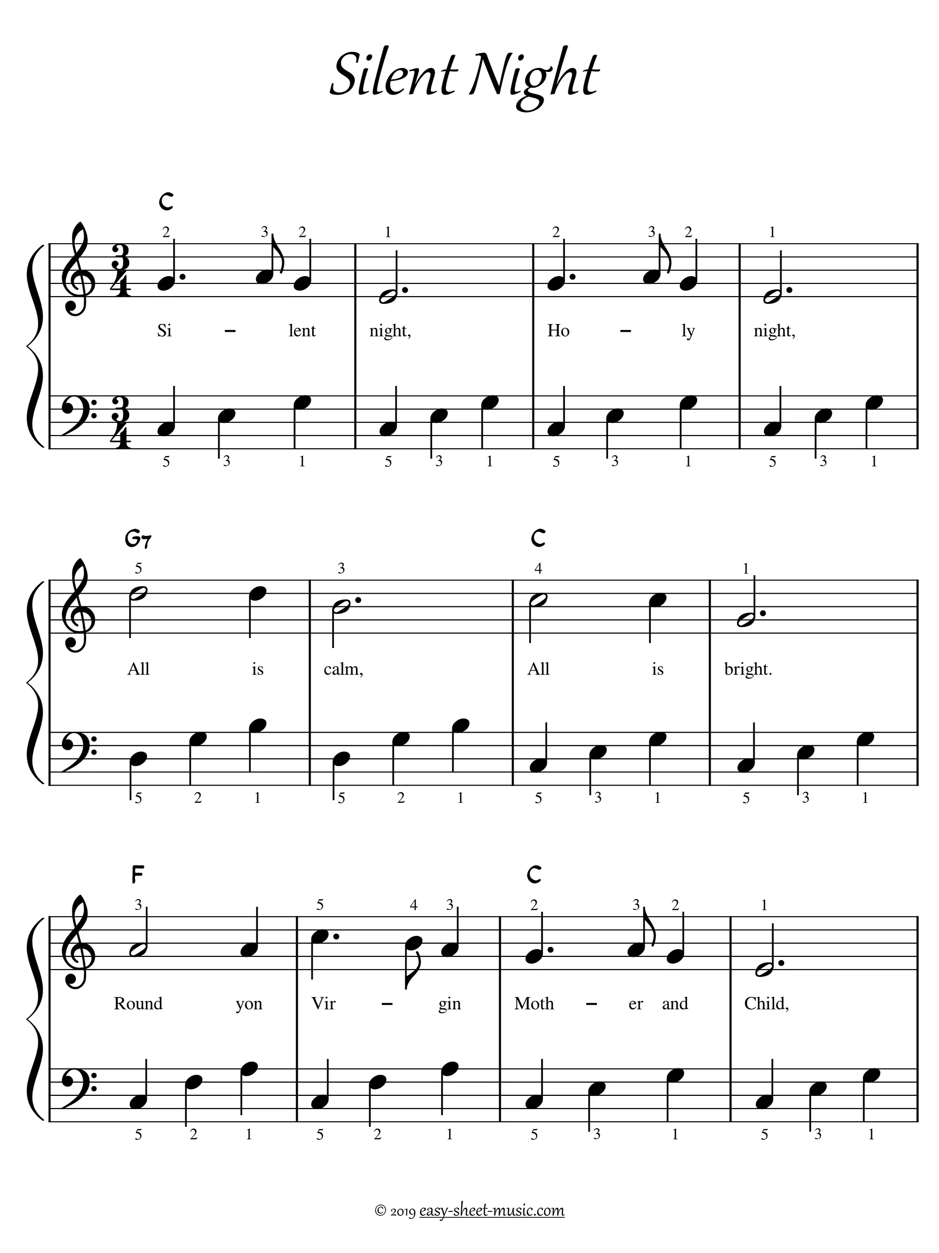 Easy Piano Songs: 40 Christmas Carols for Beginners — Sheet Music With and Without Letter Notes product image (3)
