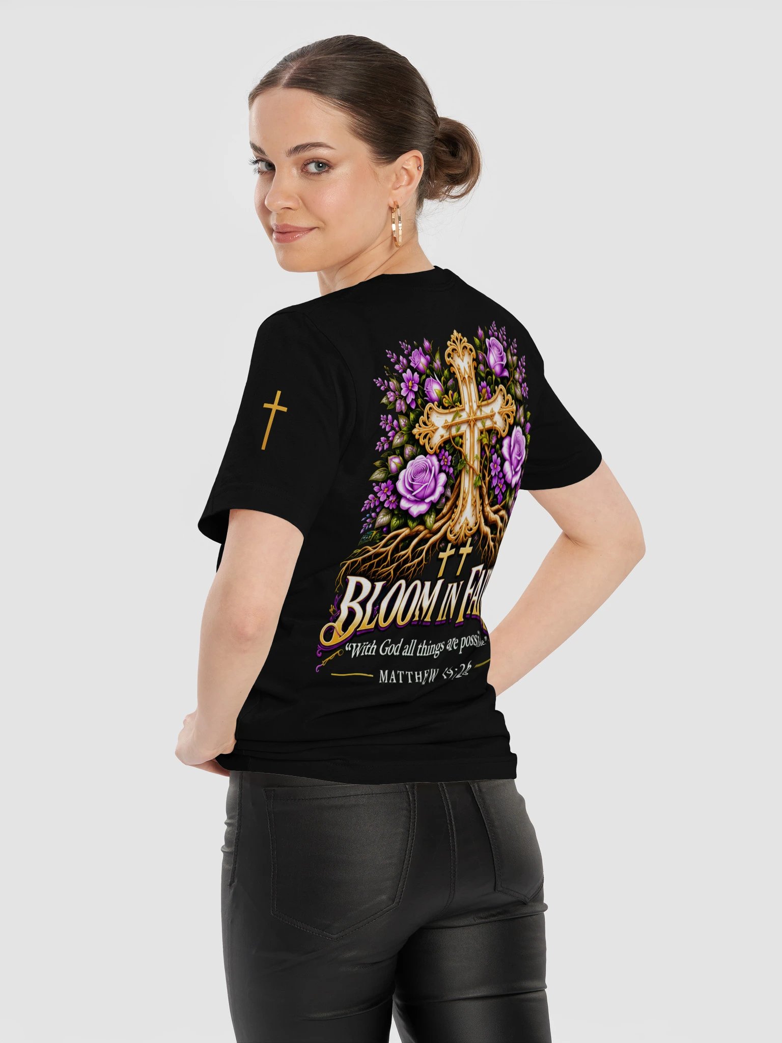 Bloom in Faith — Matthew 19:26 T-Shirt product image (12)