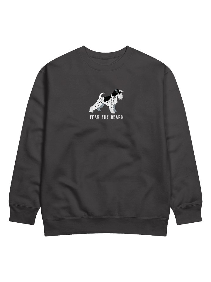 Fear the Beard Sweatshirt (Embroidered) of a Miniature Schnauzer(Parti Black & White) product image (1)