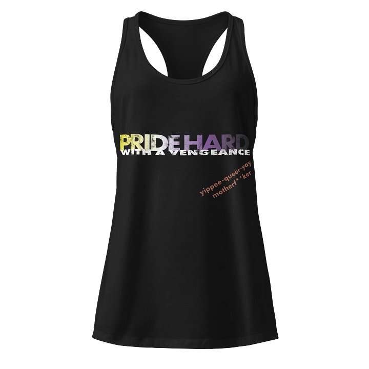 Non-binary "Pride Hard" Racerback Tank product image (1)