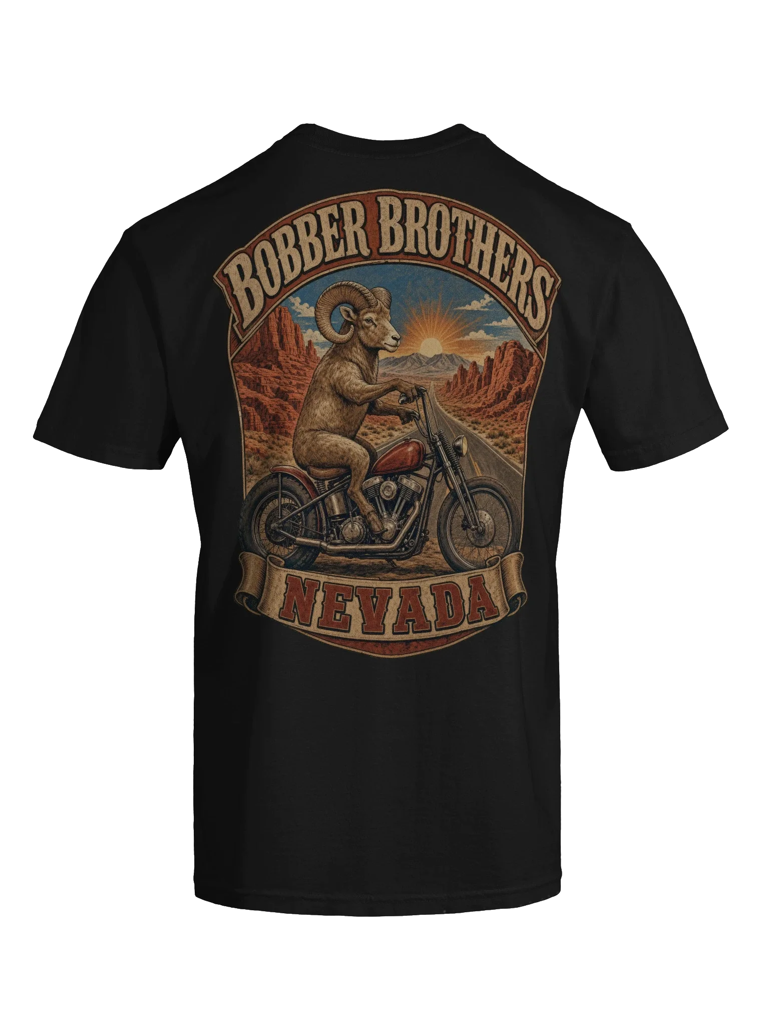 Nevada motorcycle t-shirt design by Bobber Brothers