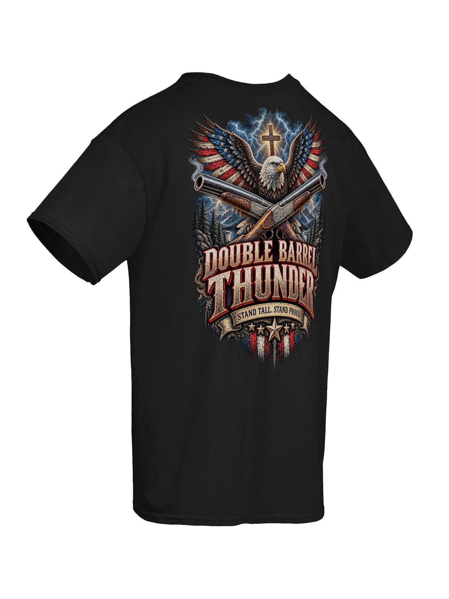 Double Barrel Thunder – Men's Patriotic Eagle Heavyweight Tee product image (12)