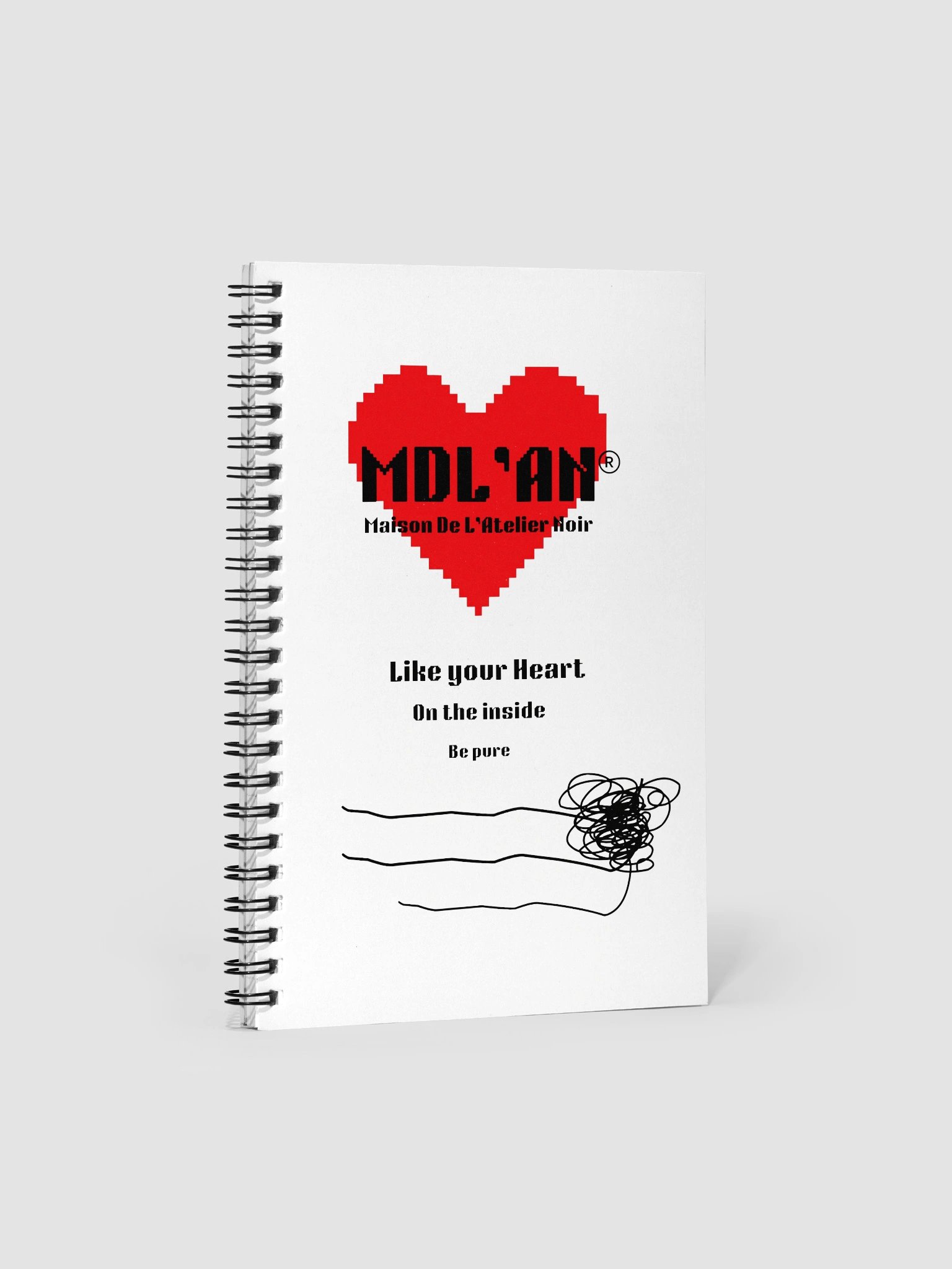 MDL'AN® | Prioritize Your Well-Being - Pixel Heart Spiral Notebook product image (1)