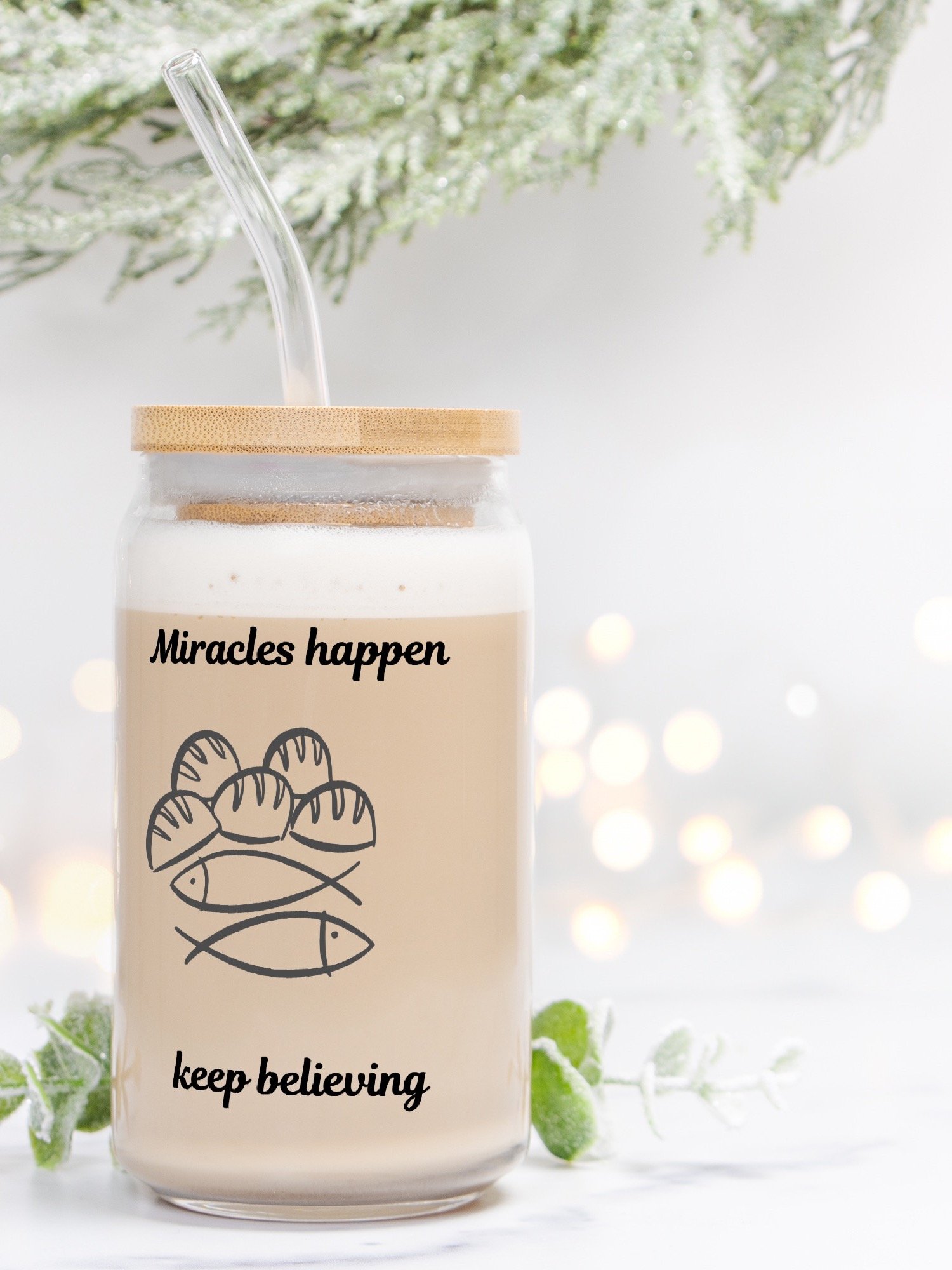 Miracles Happen wellness glass can product image (1)