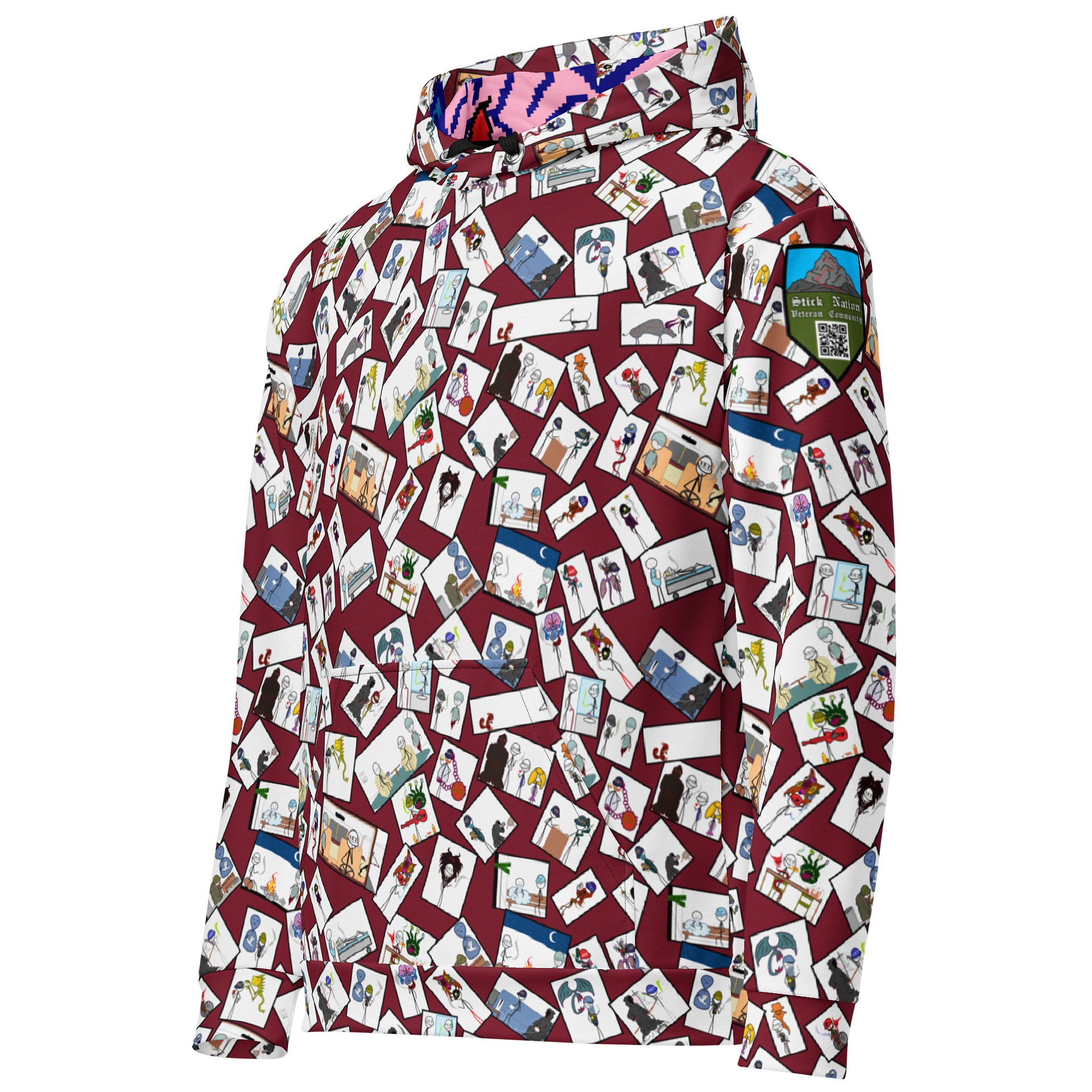 Stick Vet Comic Pannels Hoodie RED product image (2)