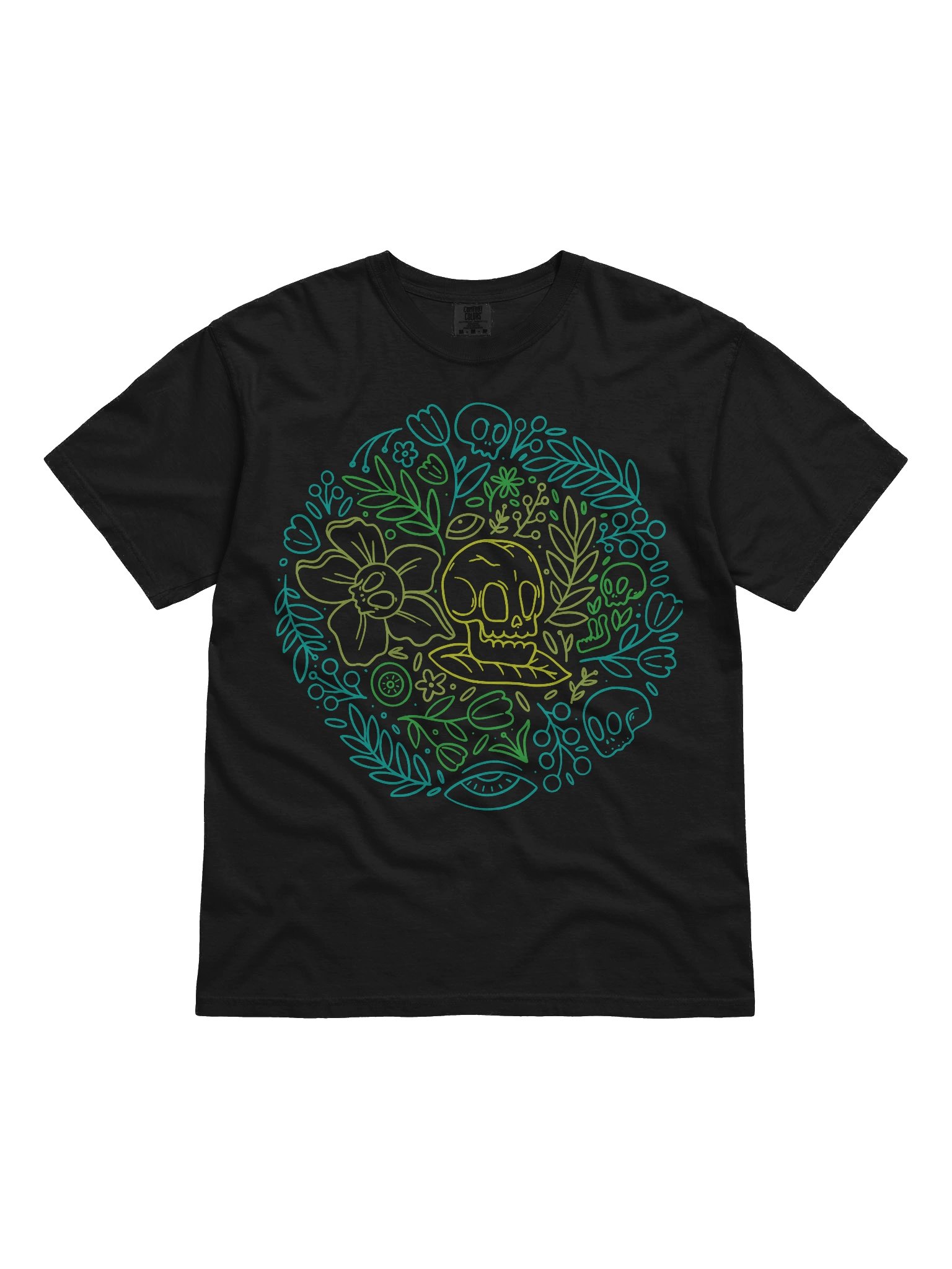 Skull Floral Line Art Shirt – Aesthetic Botanical Skeleton Graphic Tee product image (4)