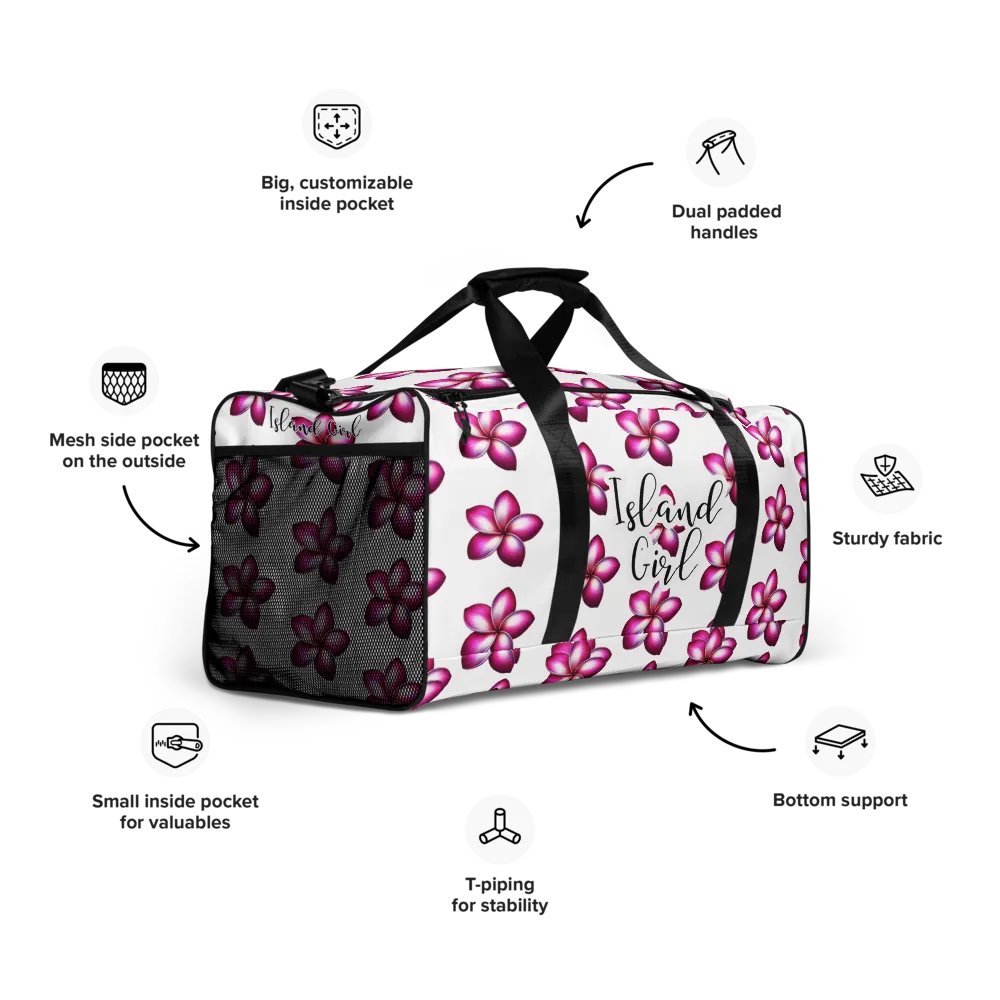 Island Girl Plumeria Duffle Bag - Tropical Bliss for Your Adventures product image (8)