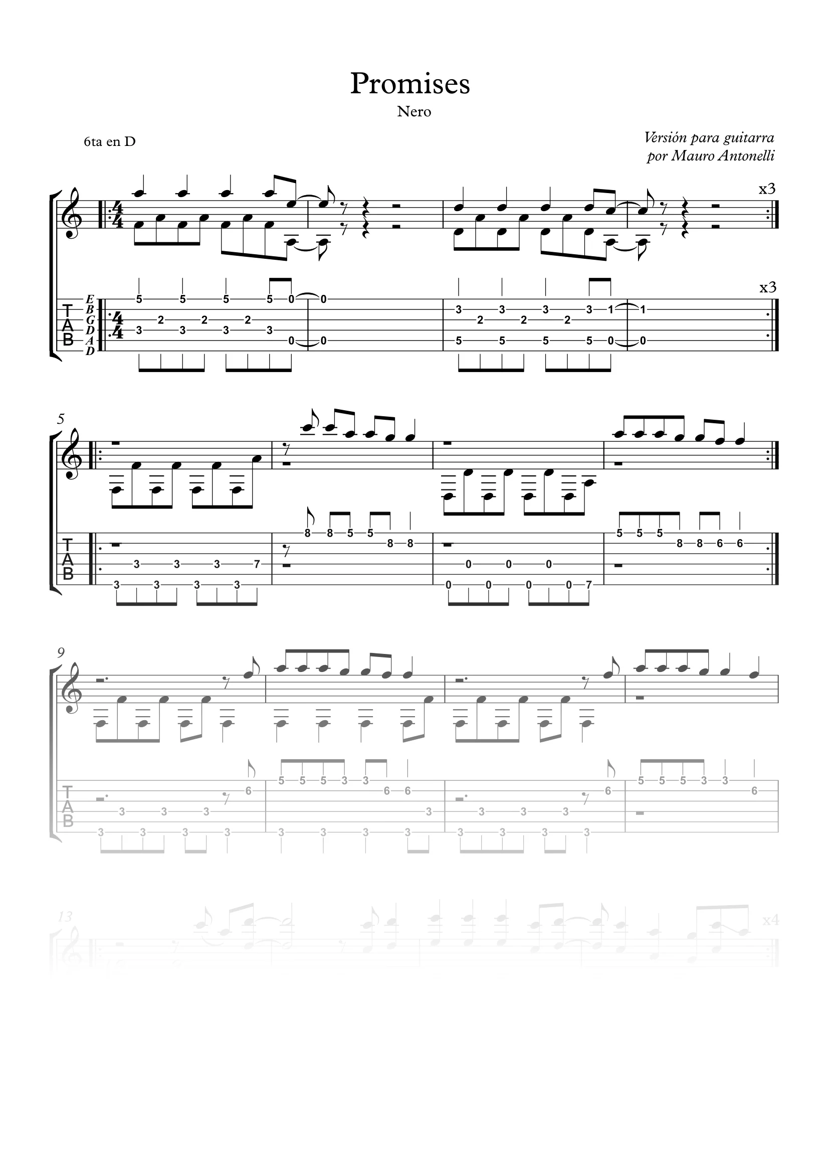 Promises - Partitura + Tabs + Backing product image (1)