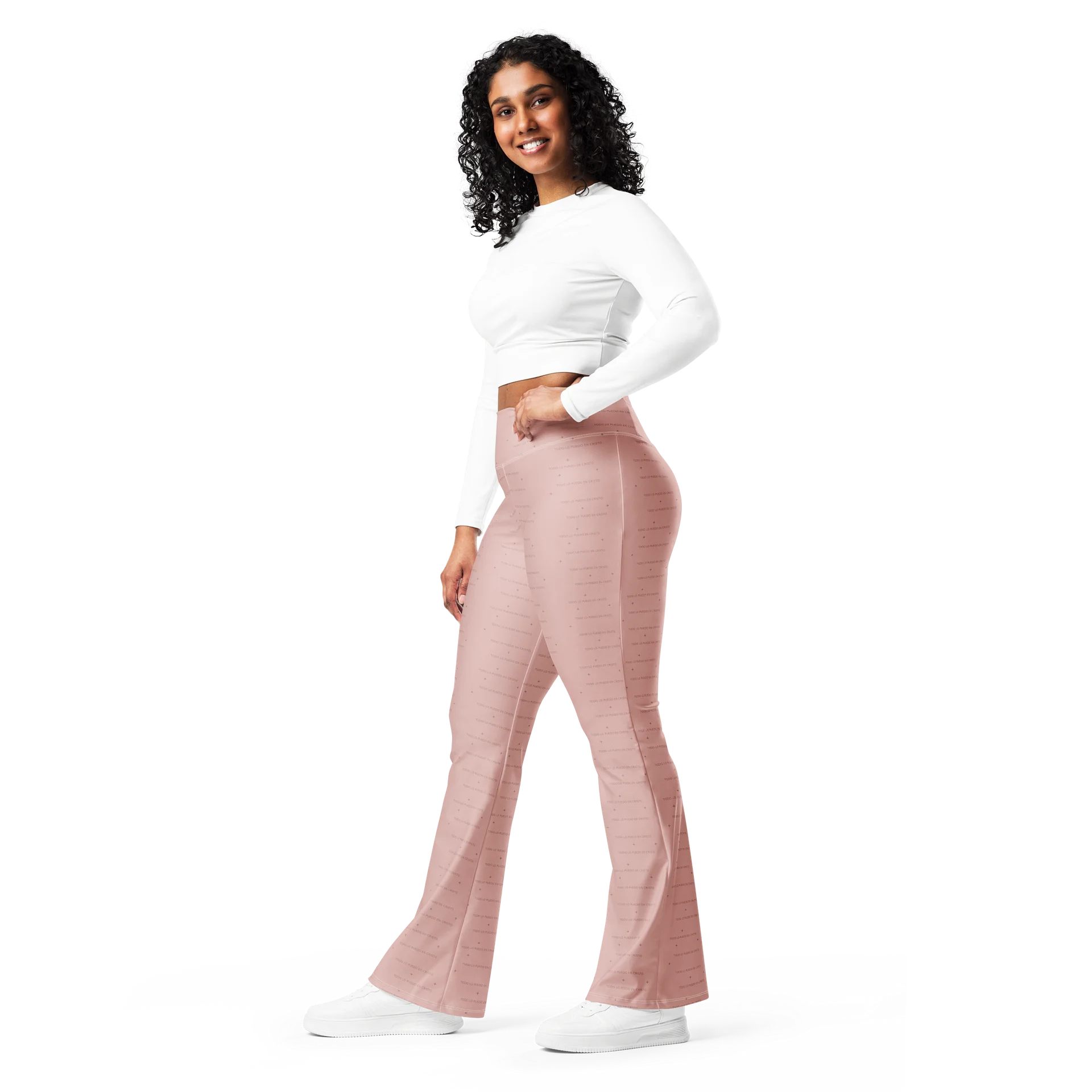 Flare Leggings — Women Who Lift (Blush Pink) product image (12)