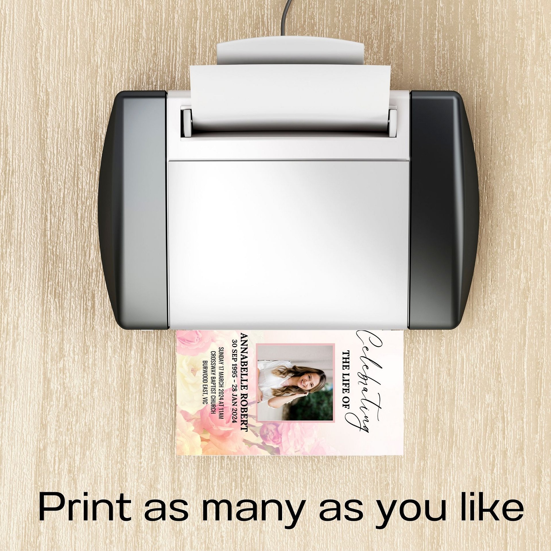Rose Garden Funeral Program Canva Template product image (9)