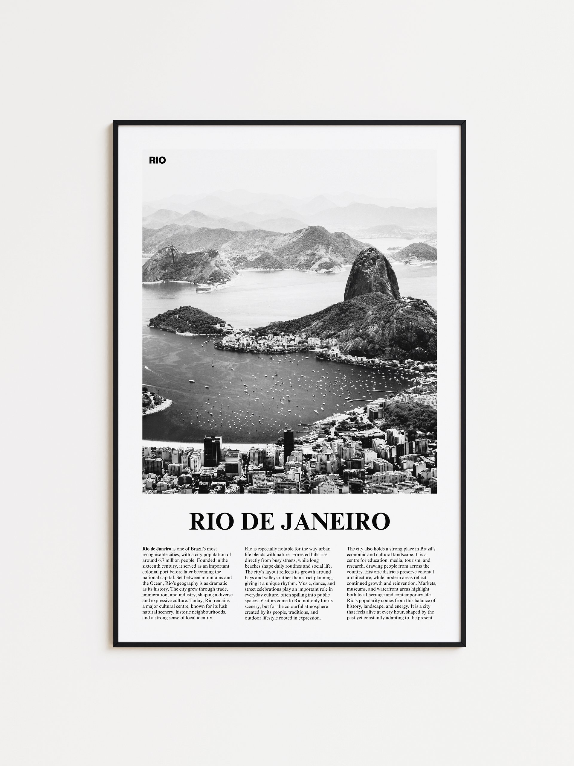 Rio de Janeiro 01 Newspaper Poster | Framed product image (1)