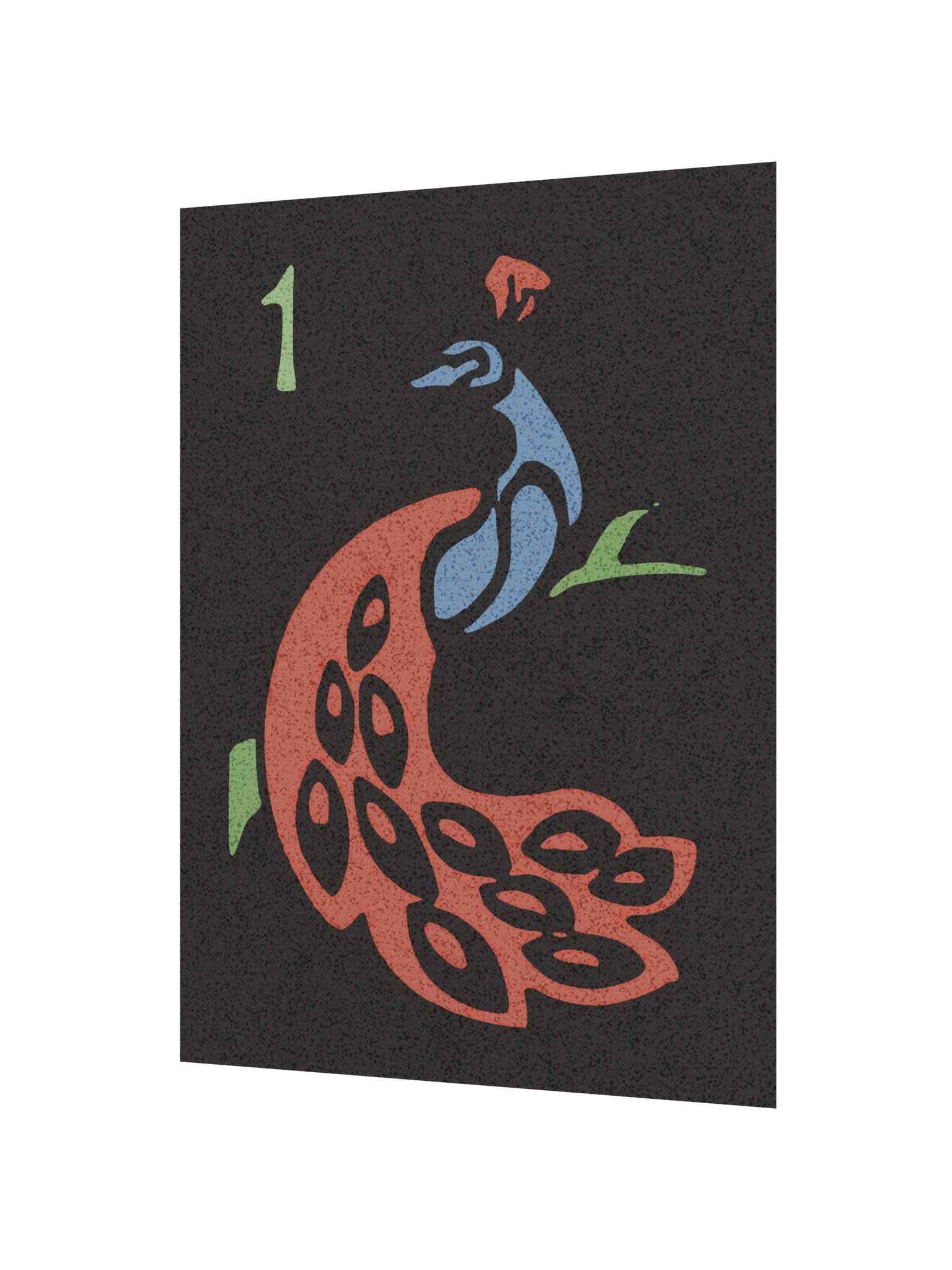 Mahjong 1 of Bamboo Peacock Board Game Room Poster - UNFRAMED product image (2)