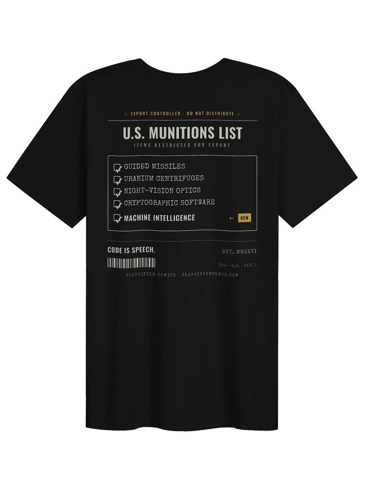 Munitions List Tee: Code Is Speech product image (2)