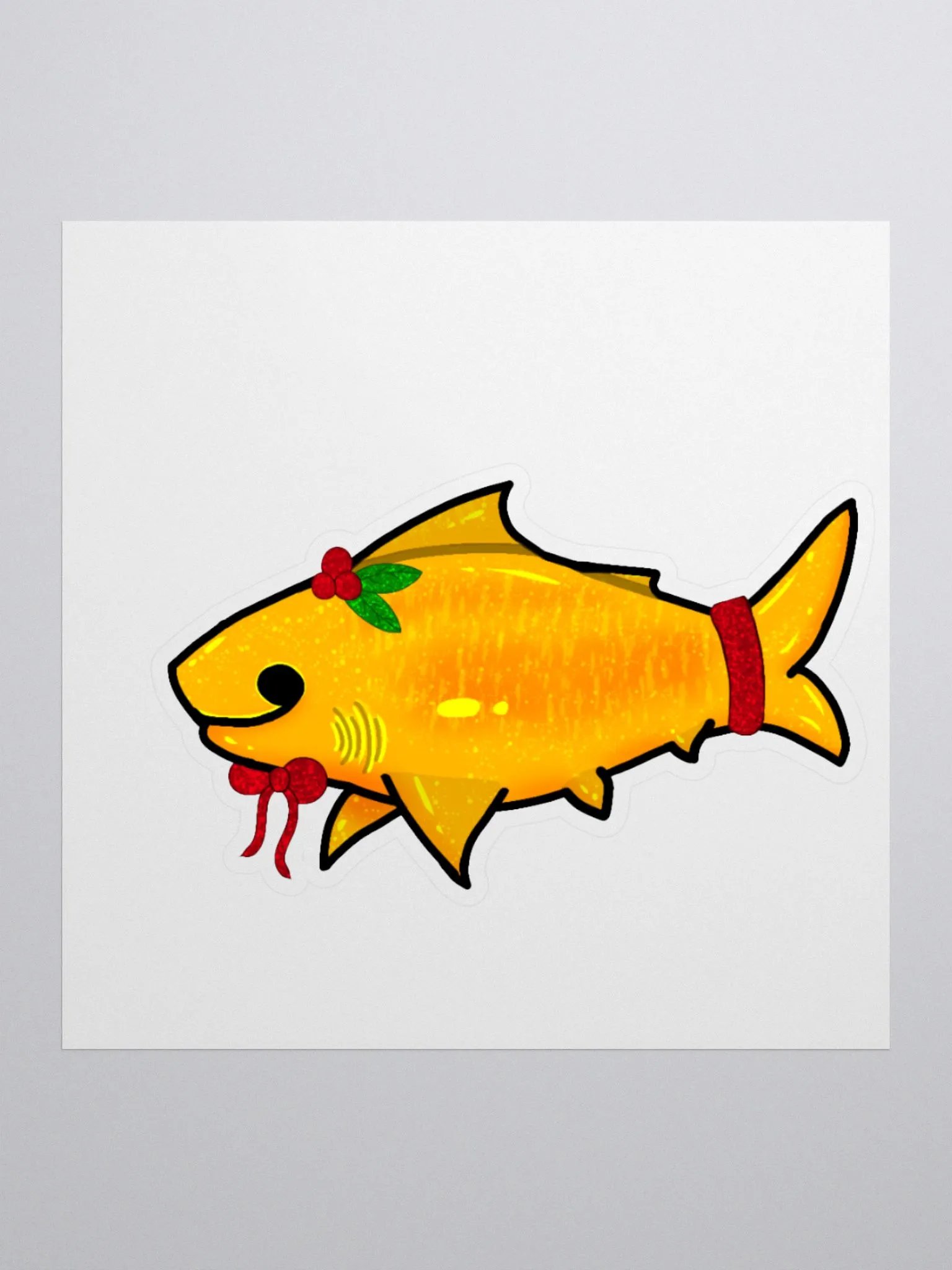 Whale Shark Holiday Mistletoe Sticker product image (1)