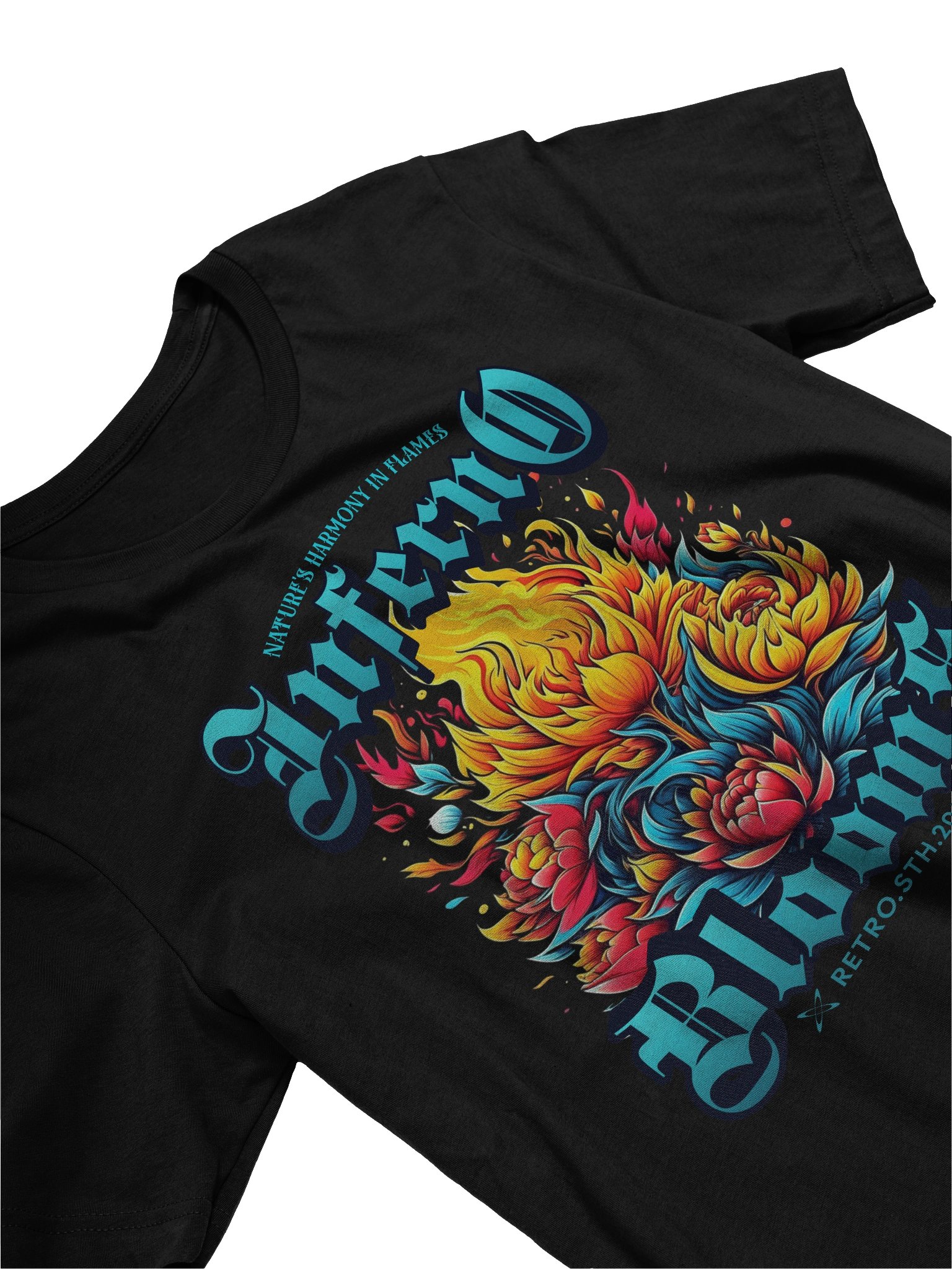 Fiery Floral Inferno Blooms T-Shirt: A Y2K Fashion Statement product image (26)