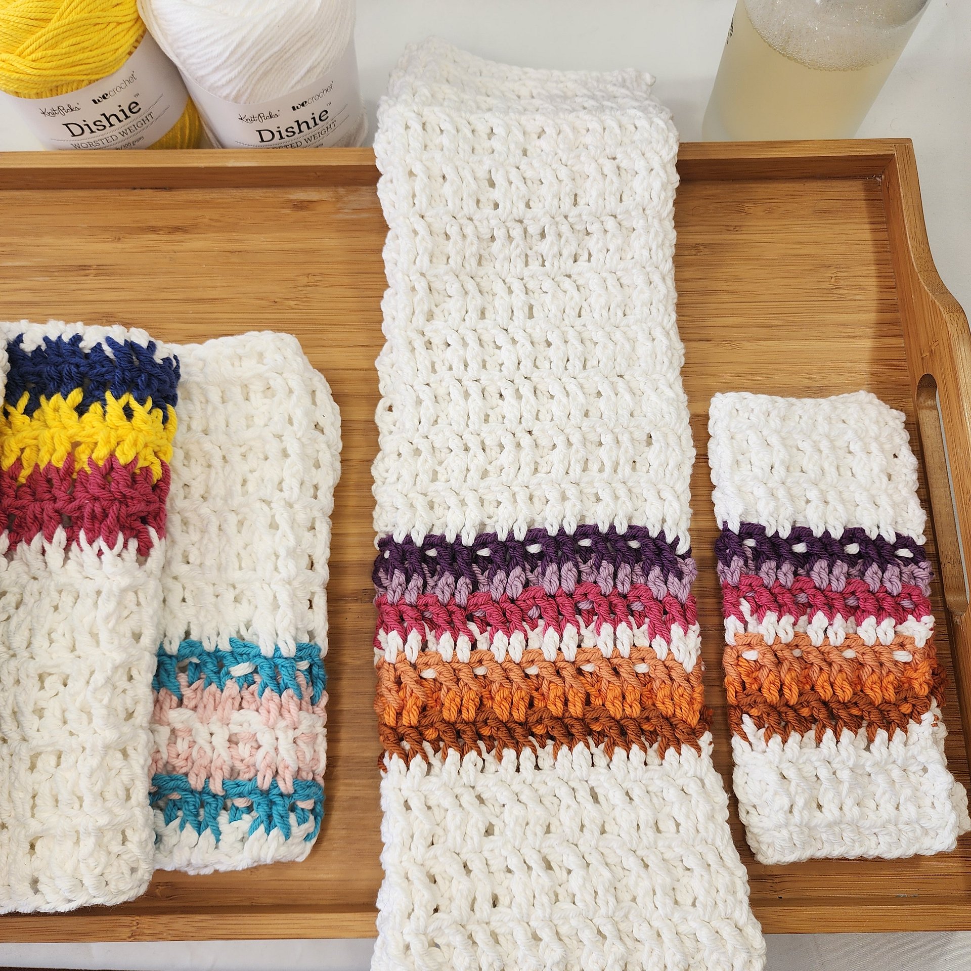 Pride Crochet Dishcloth & Kitchen Towel Set, Pride Gift, Kitchen Towels, Rainbow Set, Crochet Towels, Rainbow Towels, Handmade Gift product image (7)